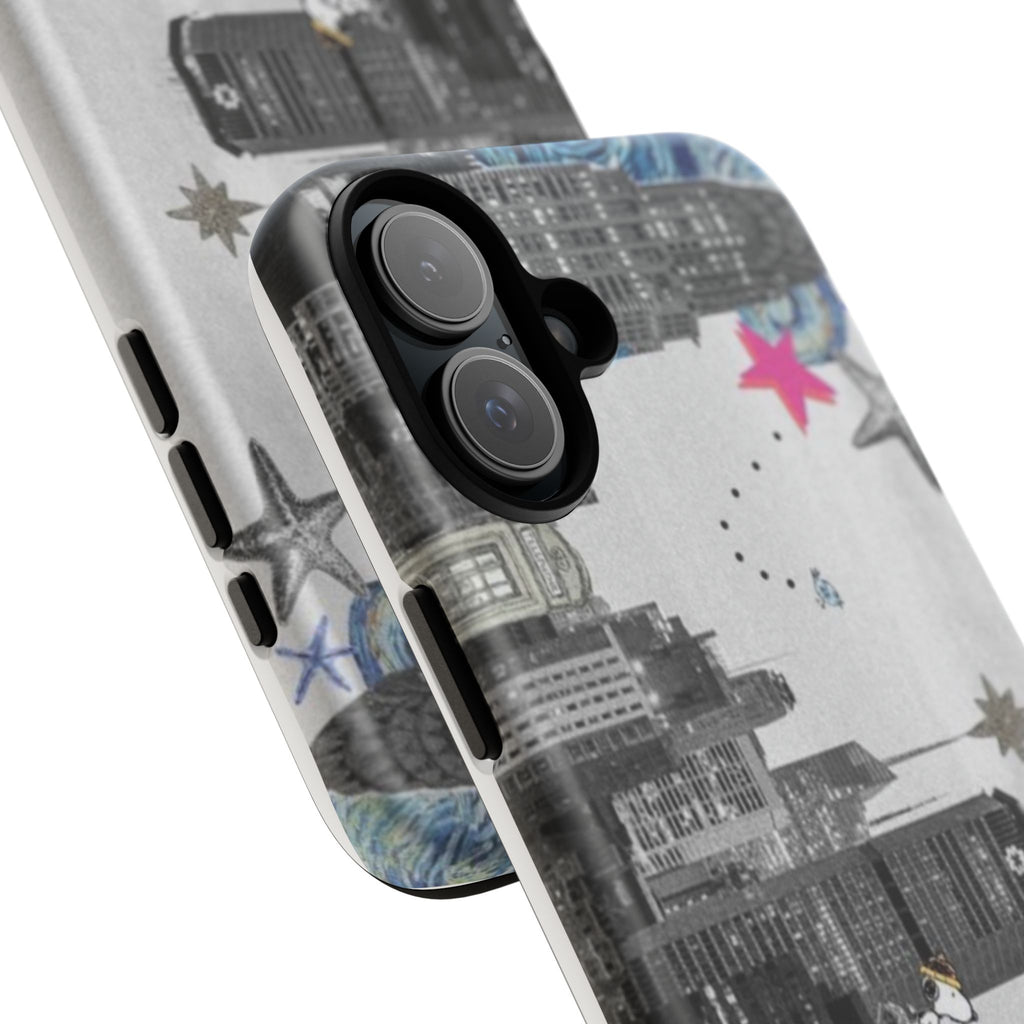 City Skyline Tough Phone Case – Statue of Liberty Urban Art Protective Cover