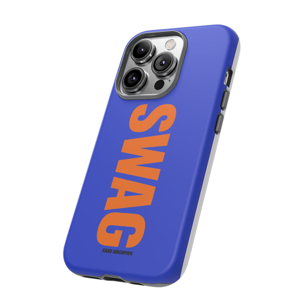 SWAG phone case | Tough Cases blue orange typography