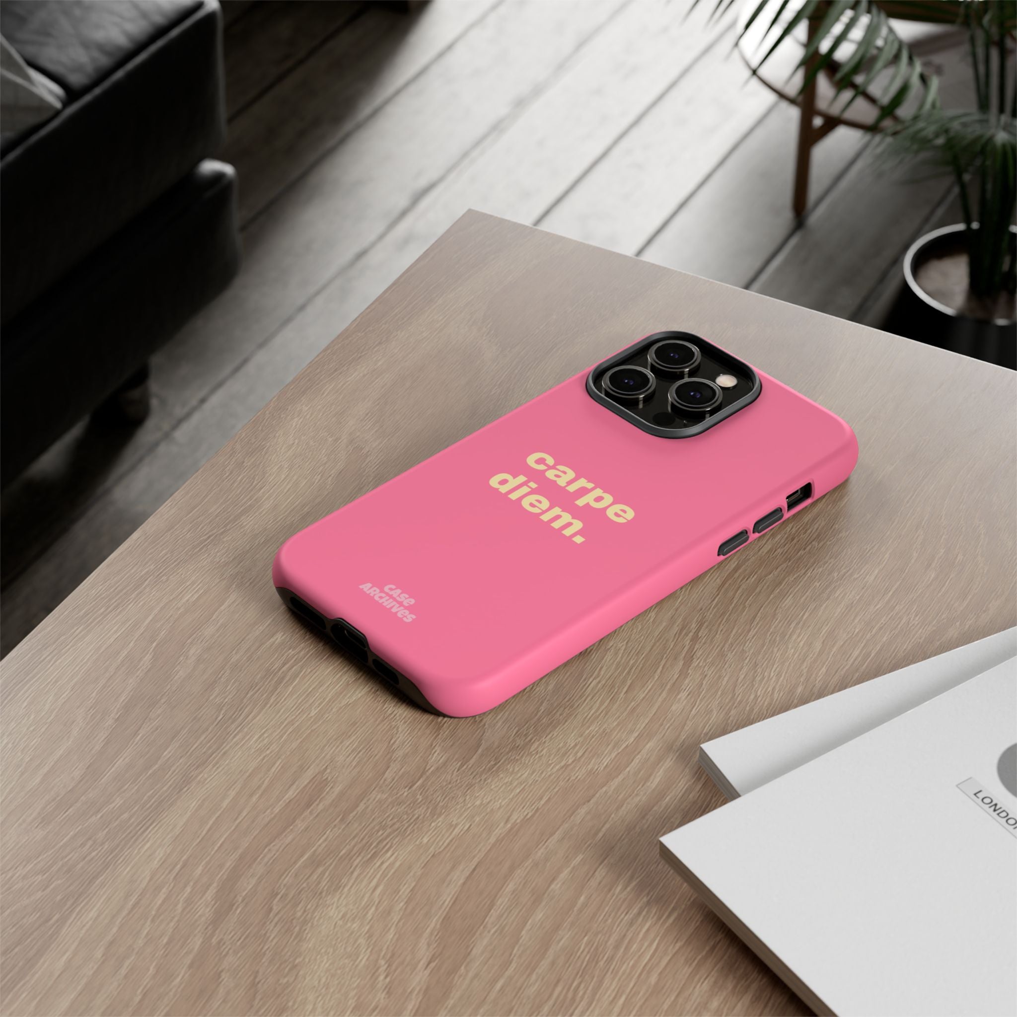 Pink "carpe diem." Tough Phone Case — Motivational Slim Protective Case