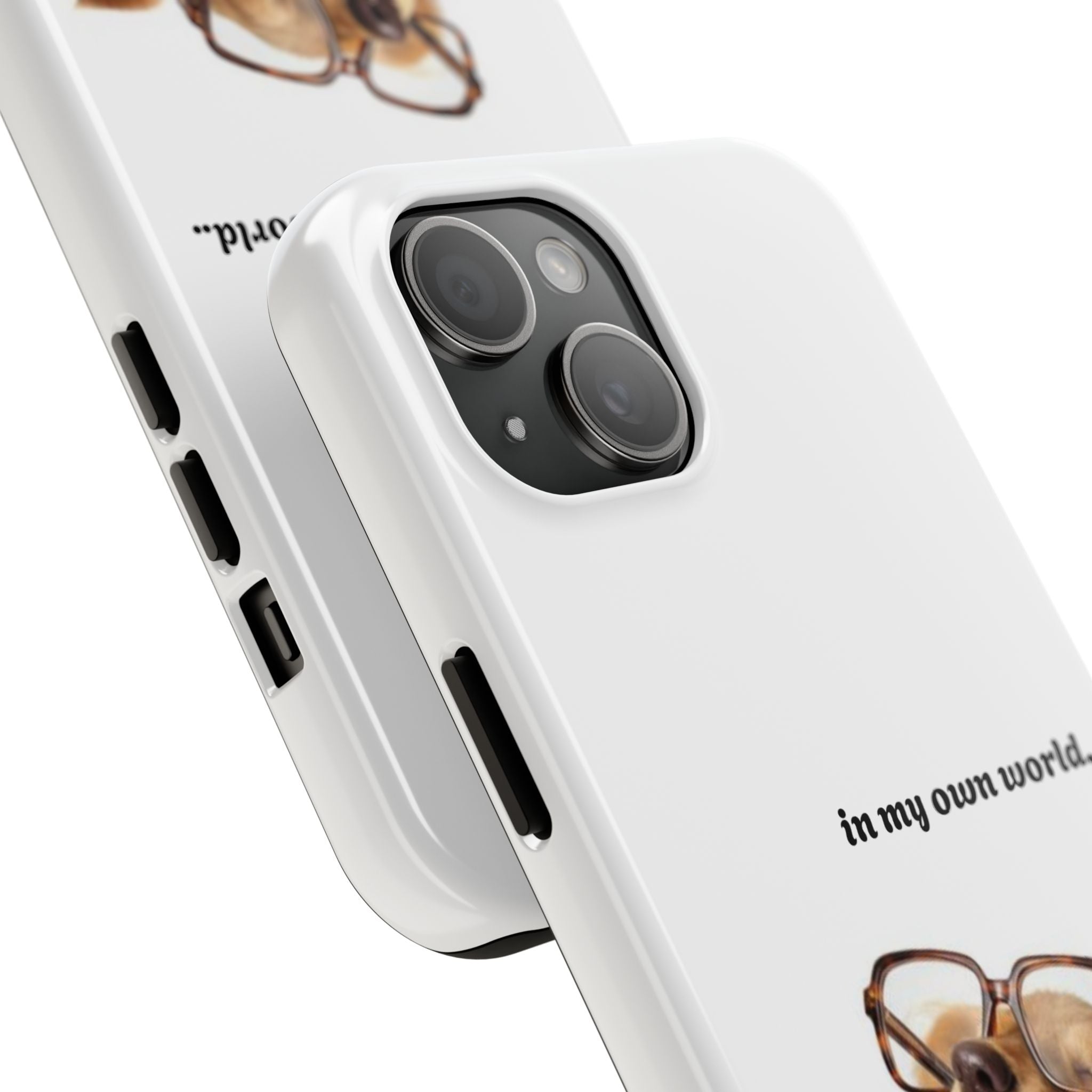 "In My Own World" Cute Dog Design, Durable Protective iPhone Case