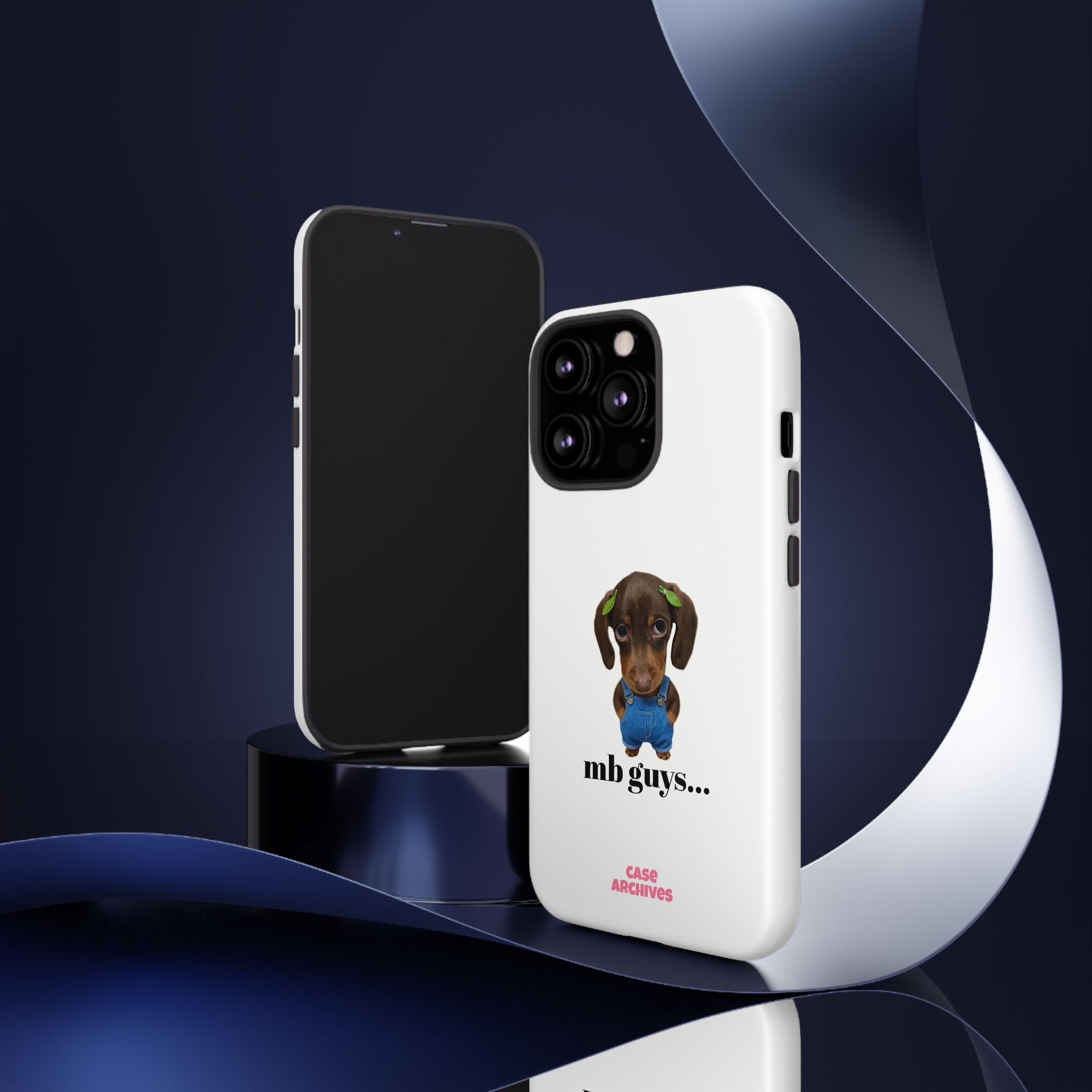 Phone Case — Cute Dachshund Puppy Design with 'nb guys...' Text