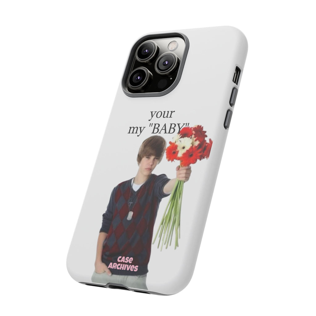 “your my 'BABY'” Justin Retro Photo Floral Design