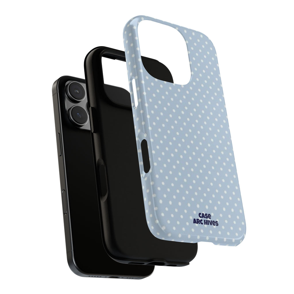 Pastel Blue Polka Dot Tough Phone Case — Protective iPhone Cover