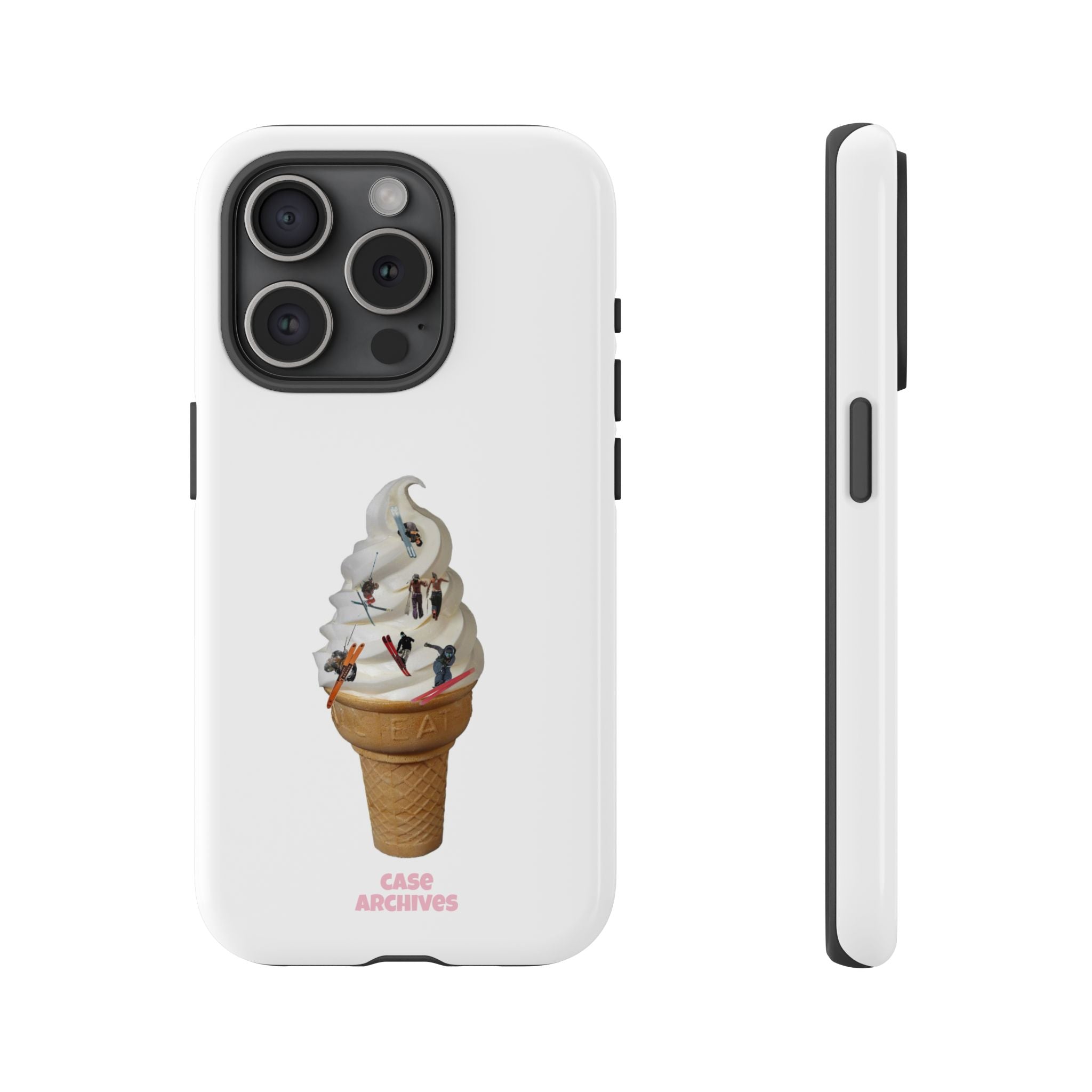 Ice Cream Cone x ski sleds  Phone Case — 'Case Archives' Soft-Serve Graphic Protective Cover