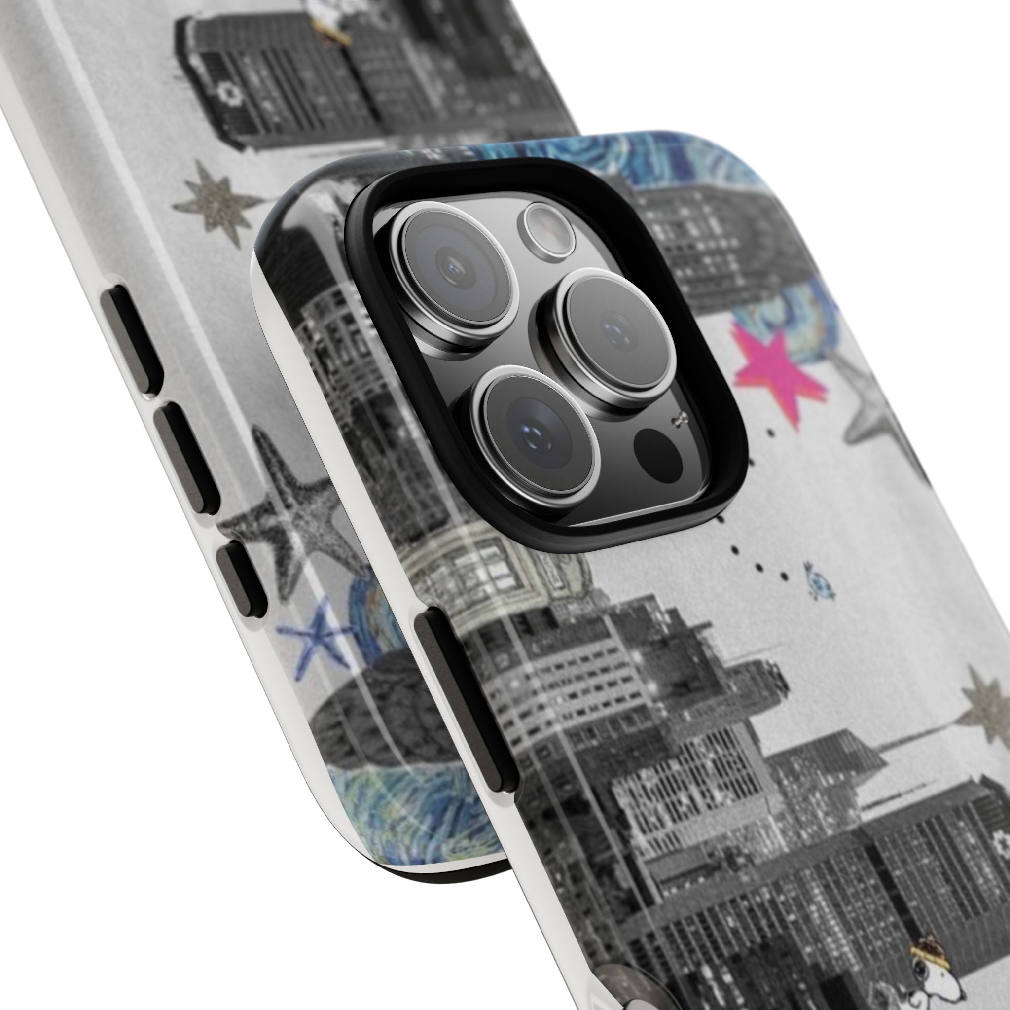 City Skyline Tough Phone Case – Statue of Liberty Urban Art Protective Cover