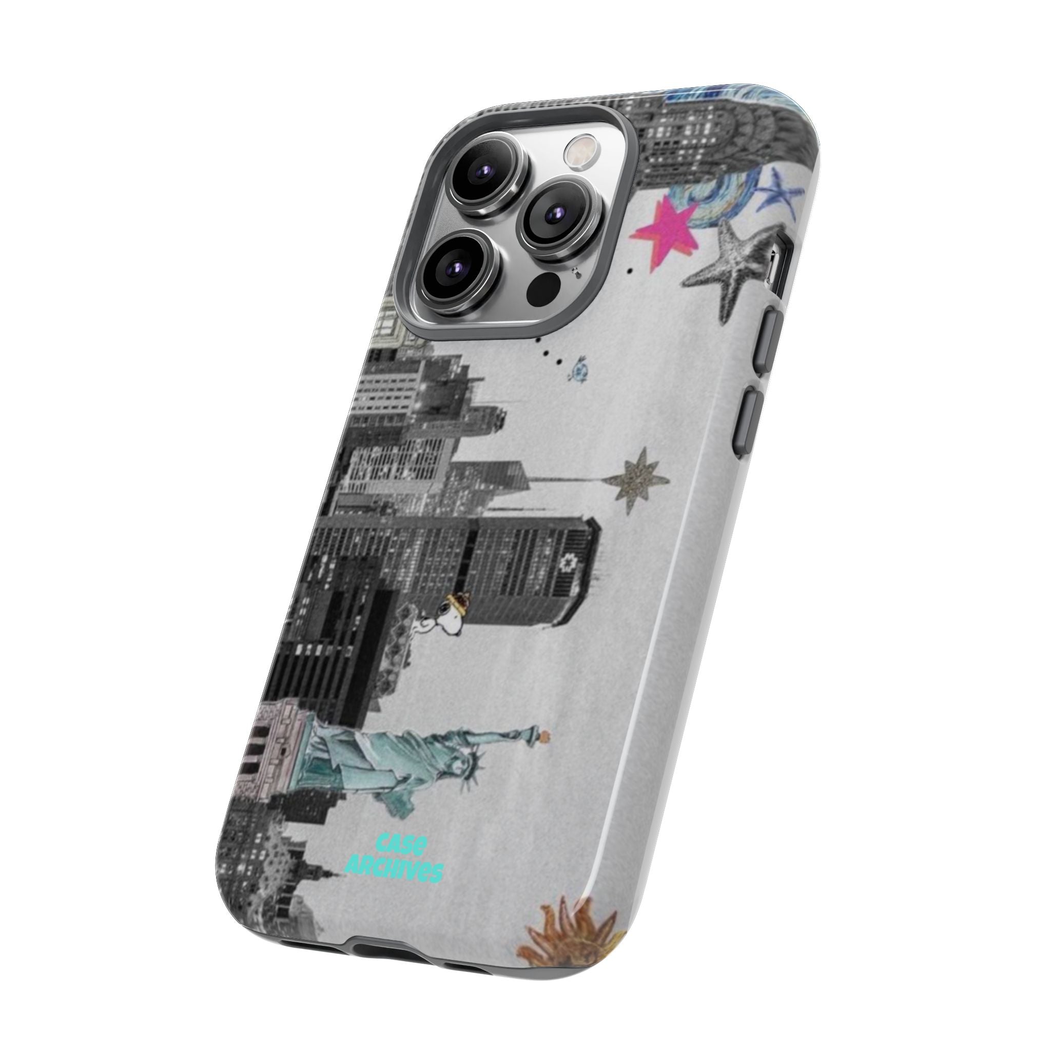 City Skyline Tough Phone Case – Statue of Liberty Urban Art Protective Cover