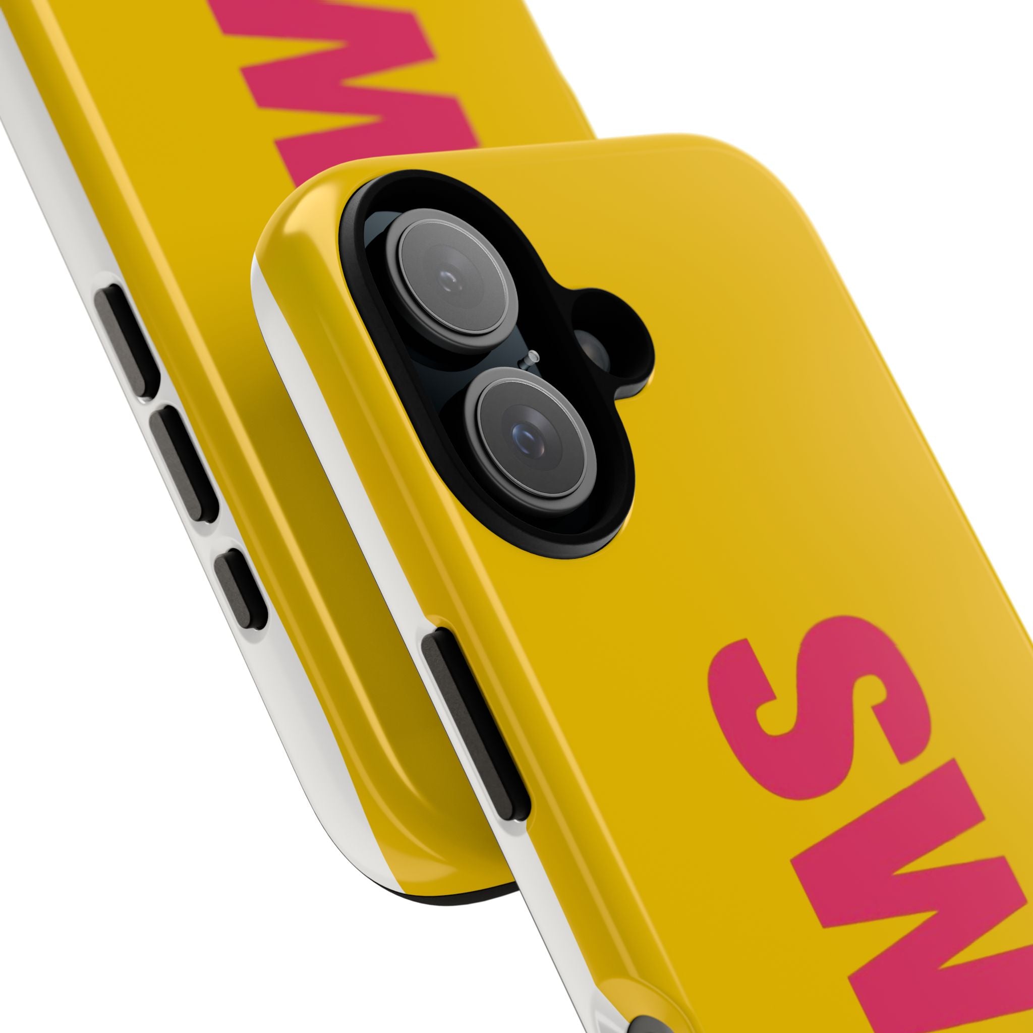 SWAG bold vertical text Phone Case | yellow pink typography
