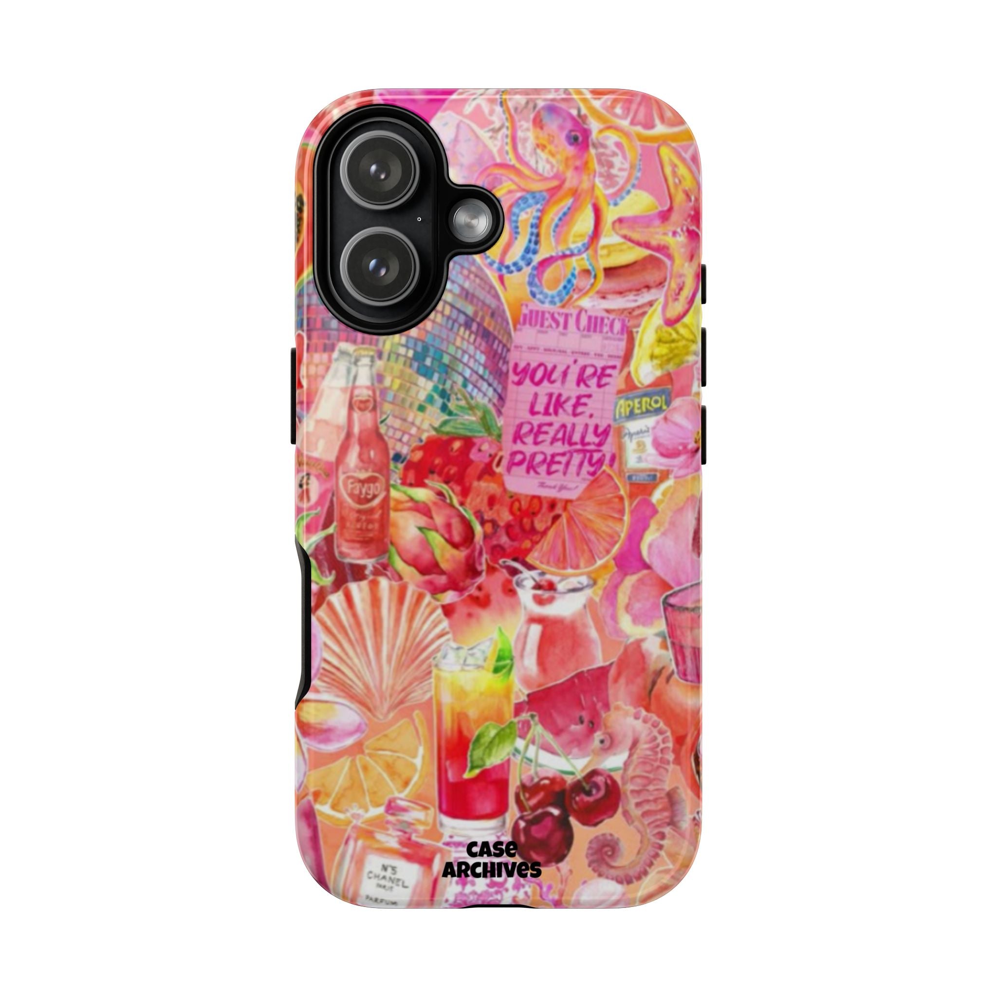 Phone Case — Pink Tropical Collage "You're Like, Really Pretty"