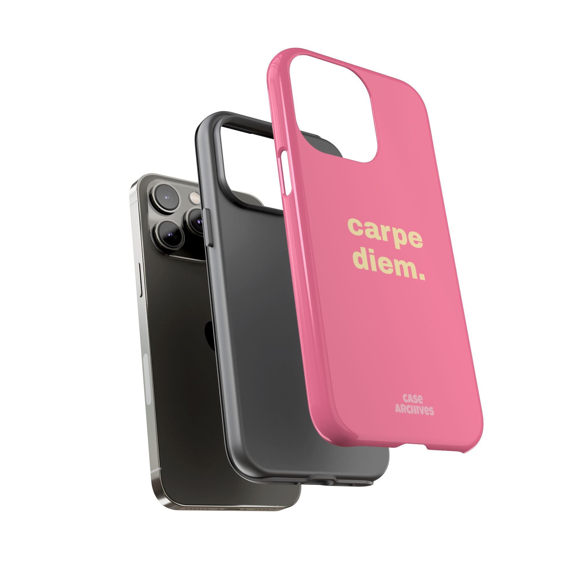 Pink "carpe diem." Tough Phone Case — Motivational Slim Protective Case