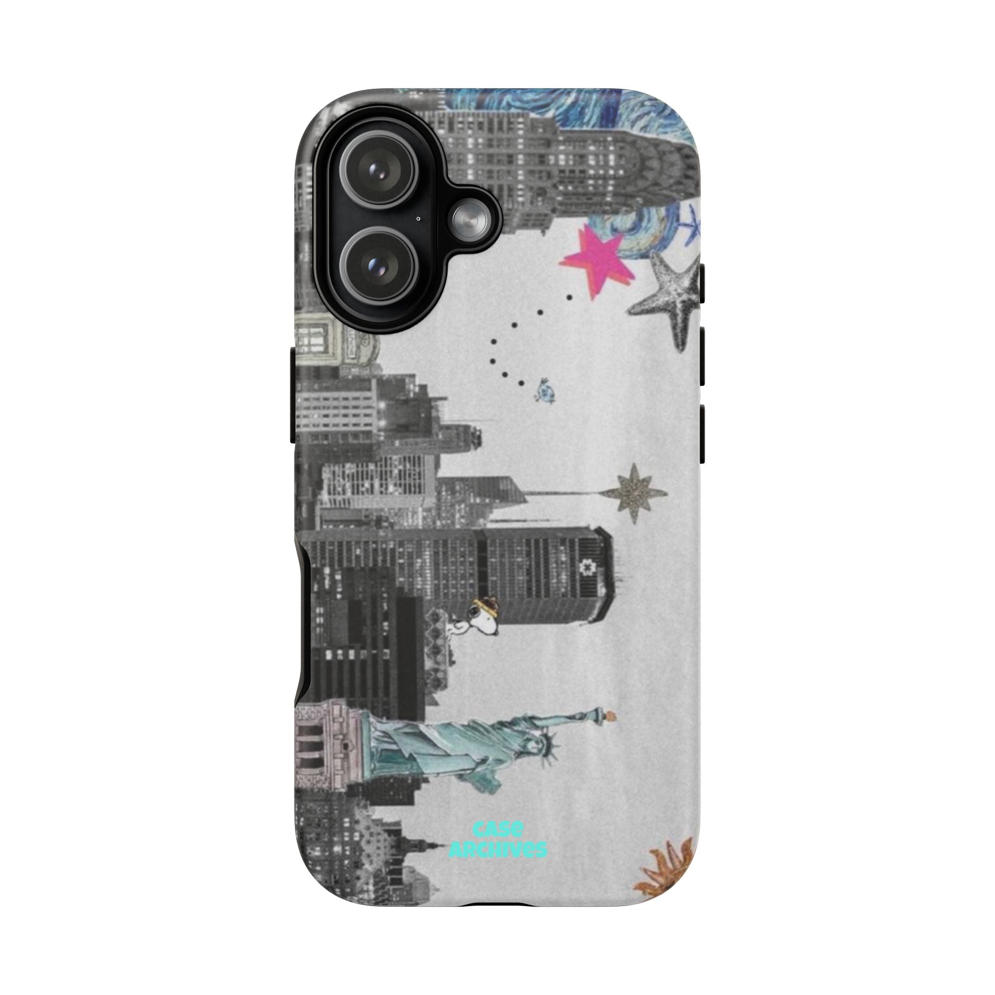 City Skyline Tough Phone Case – Statue of Liberty Urban Art Protective Cover