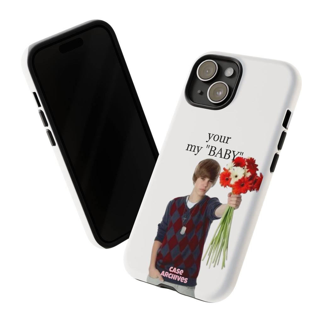 “your my 'BABY'” Justin Retro Photo Floral Design