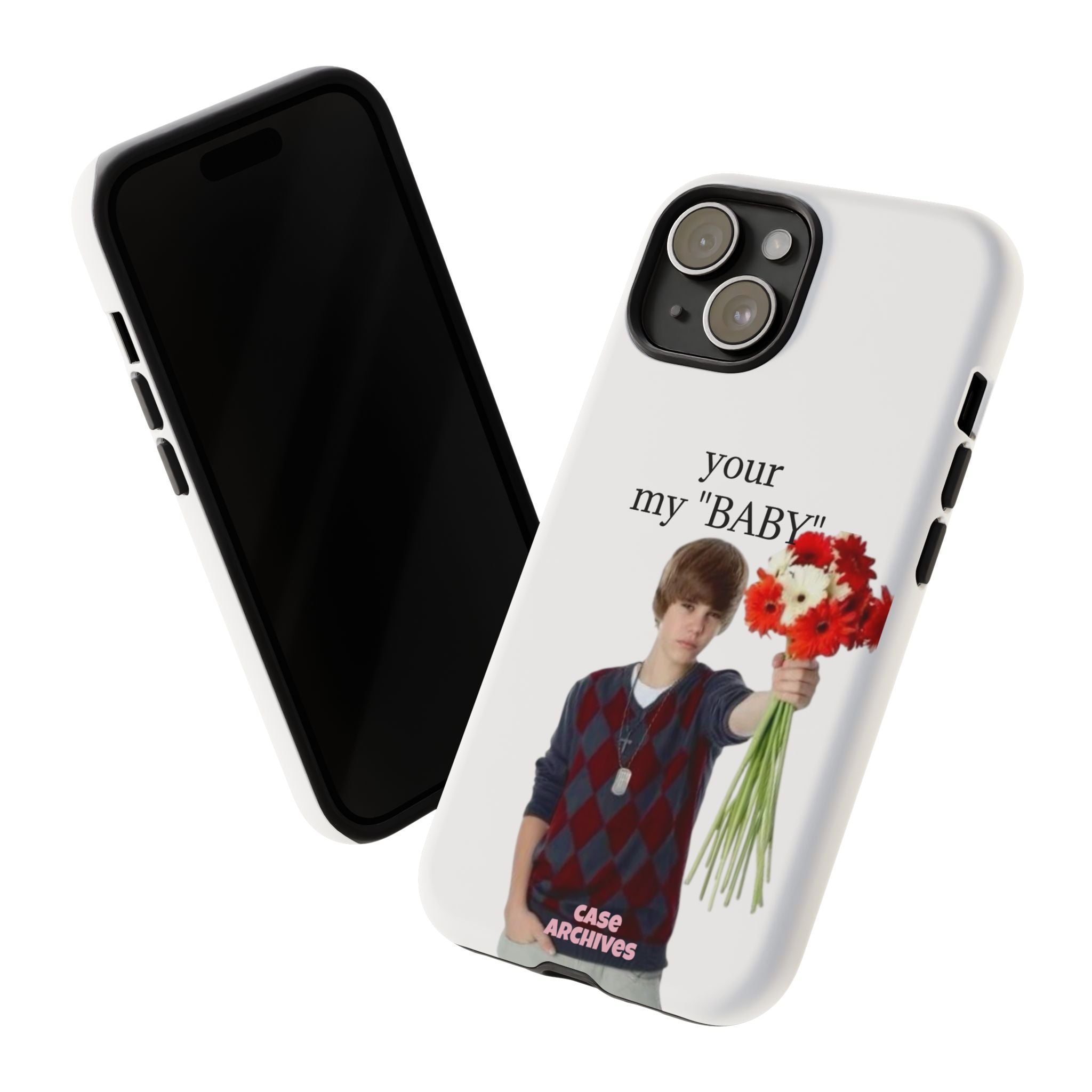“your my 'BABY'” Justin Retro Photo Floral Design