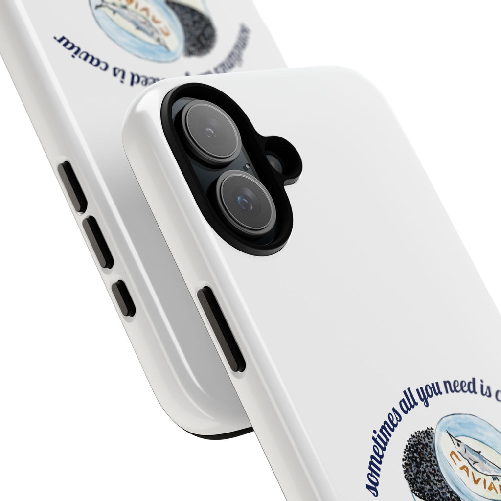 Caviar Illustration Phone Case — "sometimes all you need is caviar" Protective Hard Case