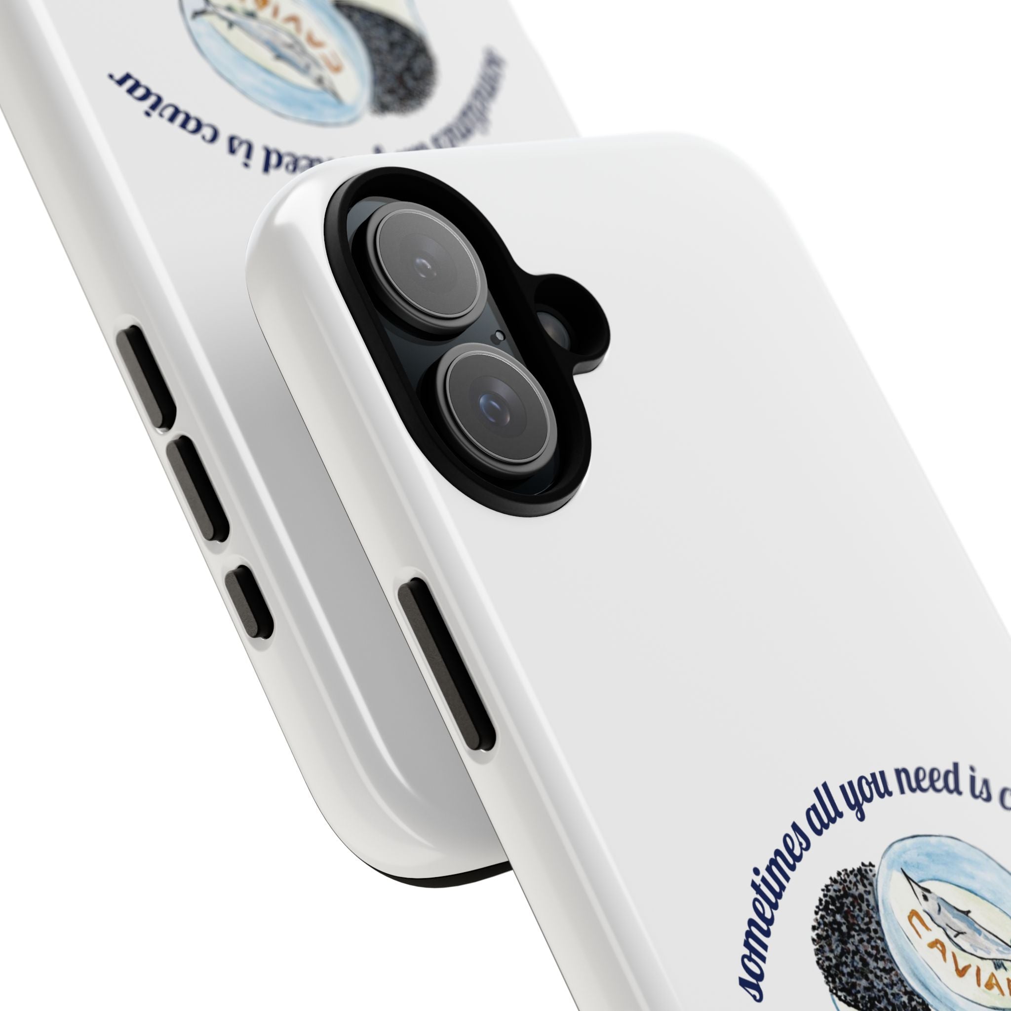 Caviar Illustration Phone Case — "sometimes all you need is caviar" Protective Hard Case