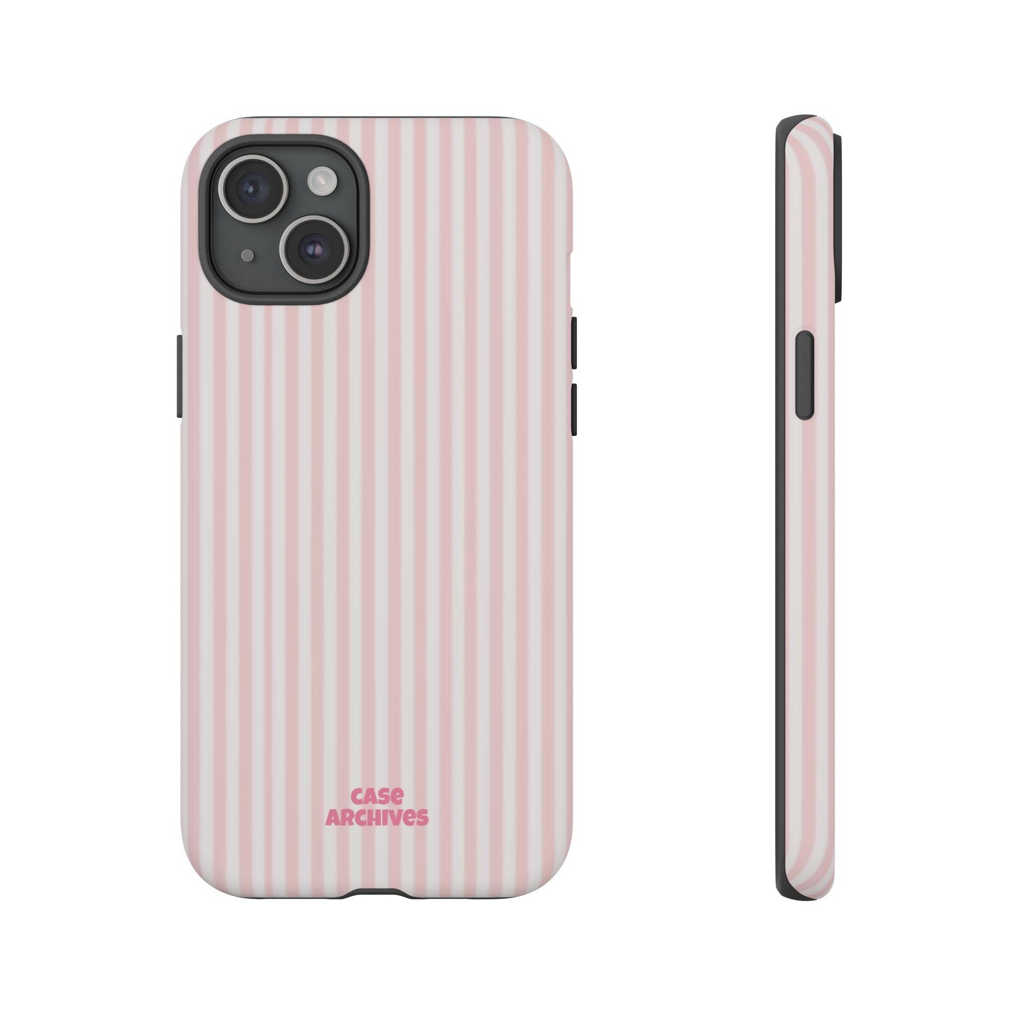 Pink Pastel Stripe Tough Phone Case — Protective iPhone Cover
