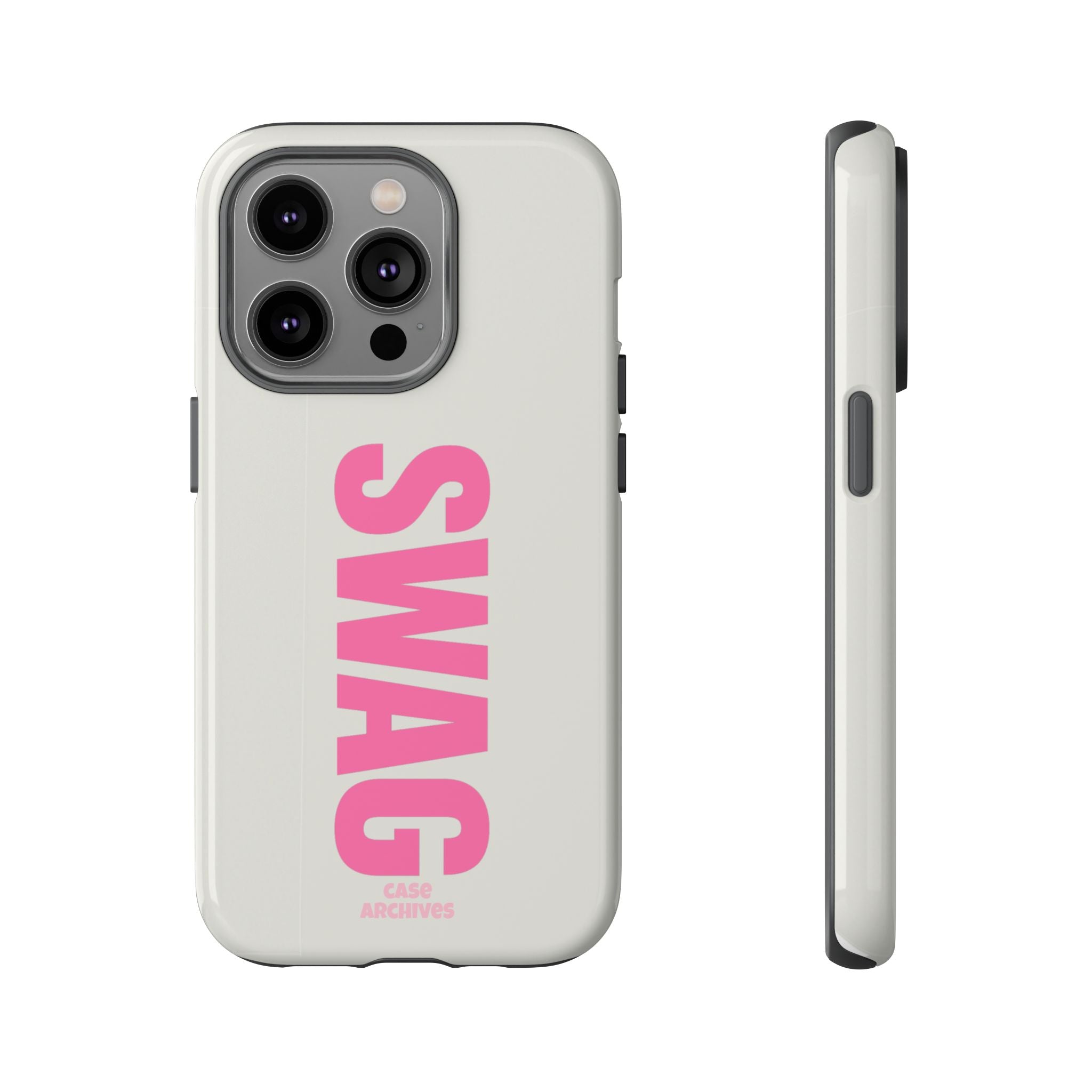 SWAG Phone Case — Bold Pink Vertical Text Tough Case