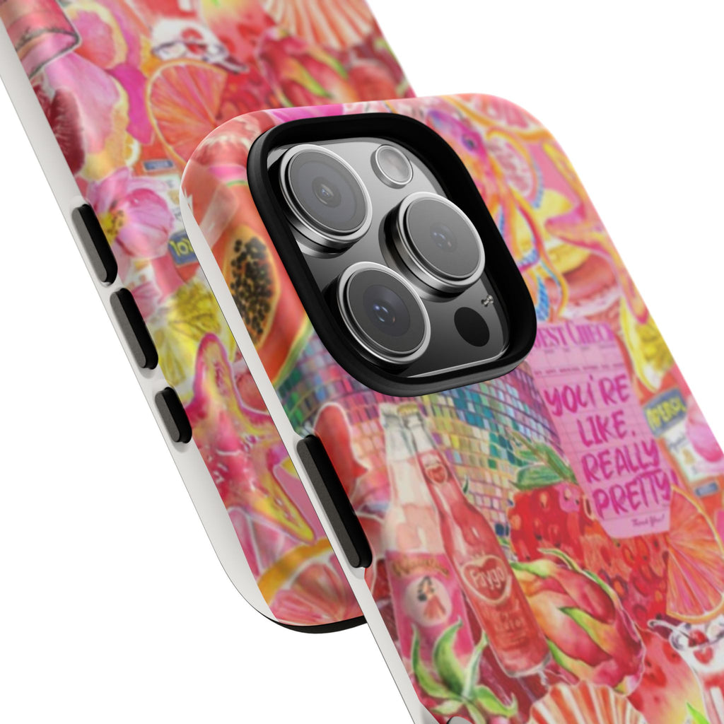 Phone Case — Pink Tropical Collage "You're Like, Really Pretty"