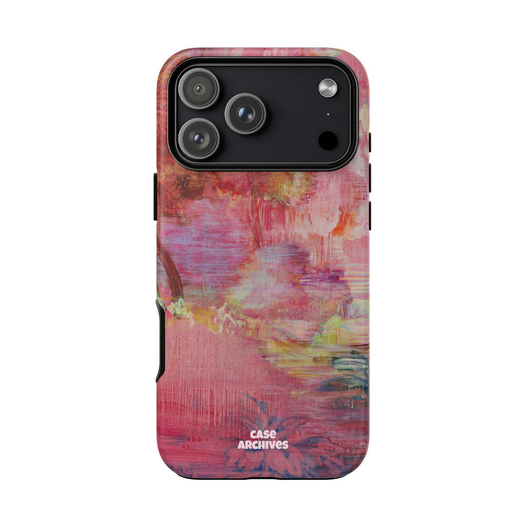 Floral Pink Abstract Phone Case — Tough Durable iPhone Cover