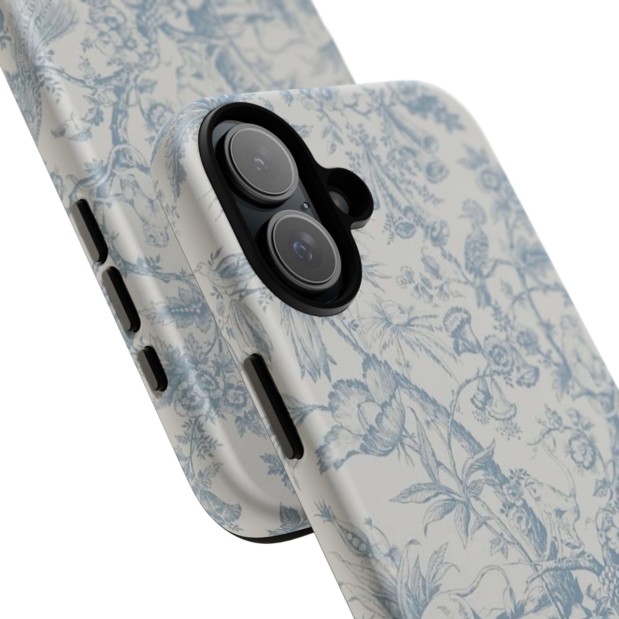 Toile Floral Tough Phone Case — Blue Vintage Botanical iPhone Protection