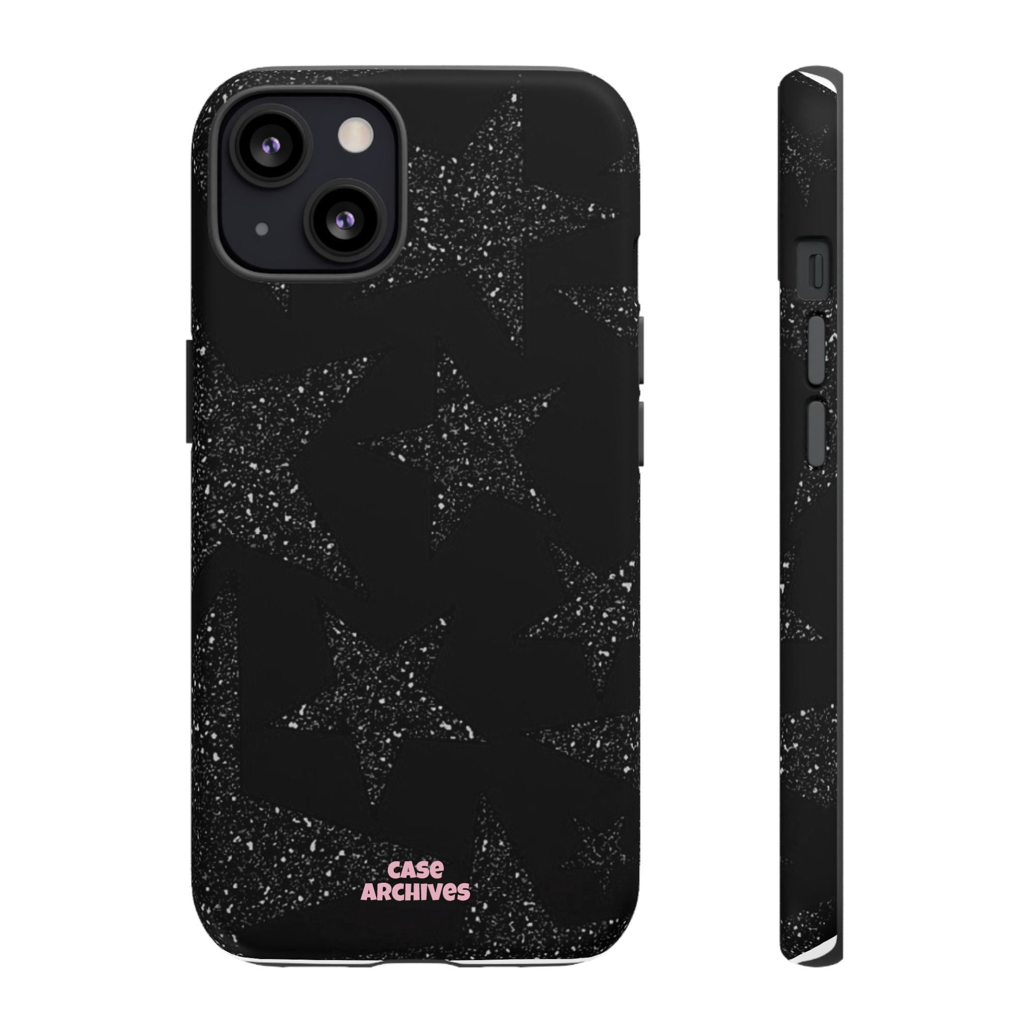 Glitter Star Tough Case — Black Sparkle Phone Protection