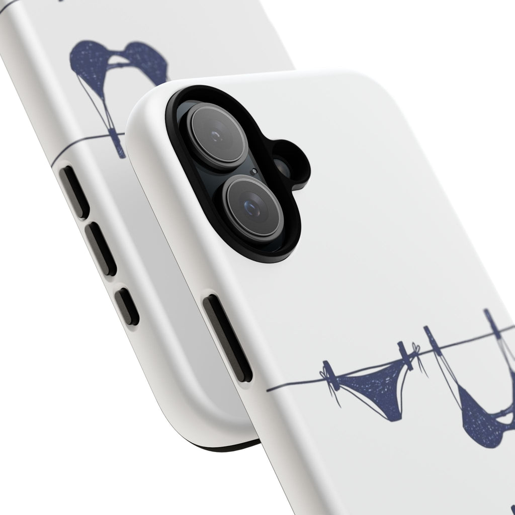 Phone Case — Blue swimsuit Clothesline Illustration Protective Cover