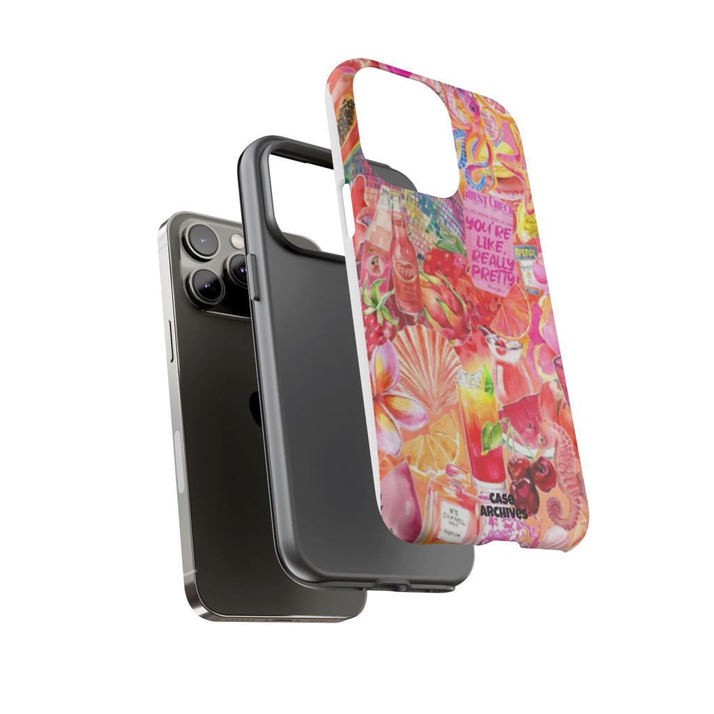 Phone Case — Pink Tropical Collage "You're Like, Really Pretty"