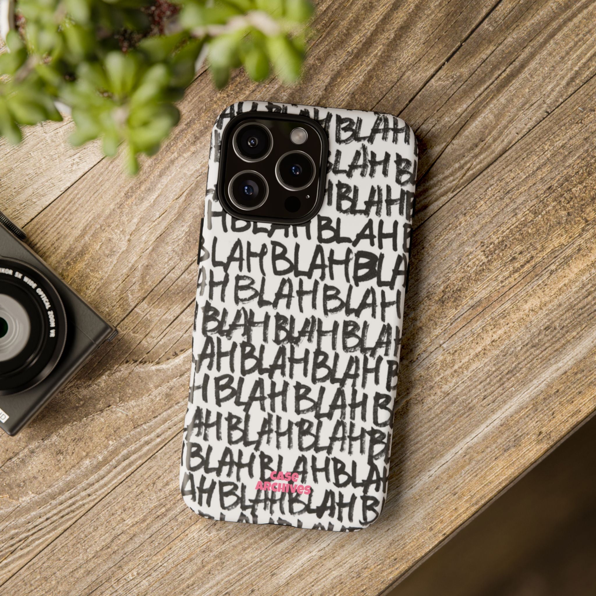 Phone Case — 'BLAH BLAH' Graffiti Text Protective Tough Case