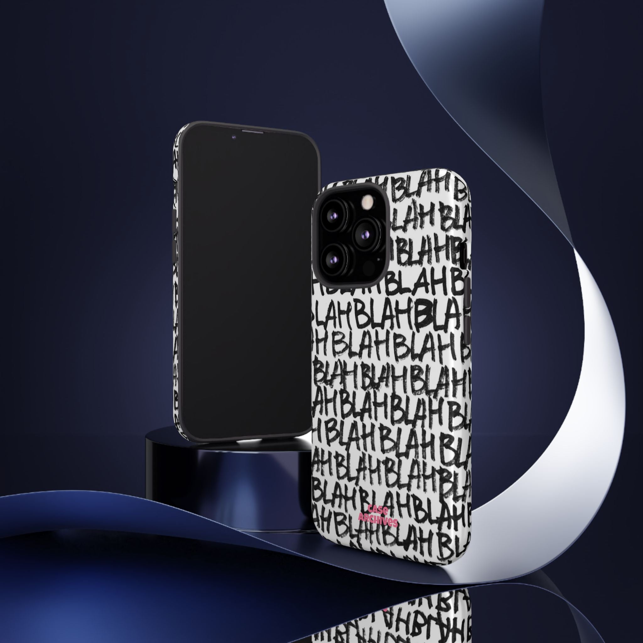 Phone Case — 'BLAH BLAH' Graffiti Text Protective Tough Case
