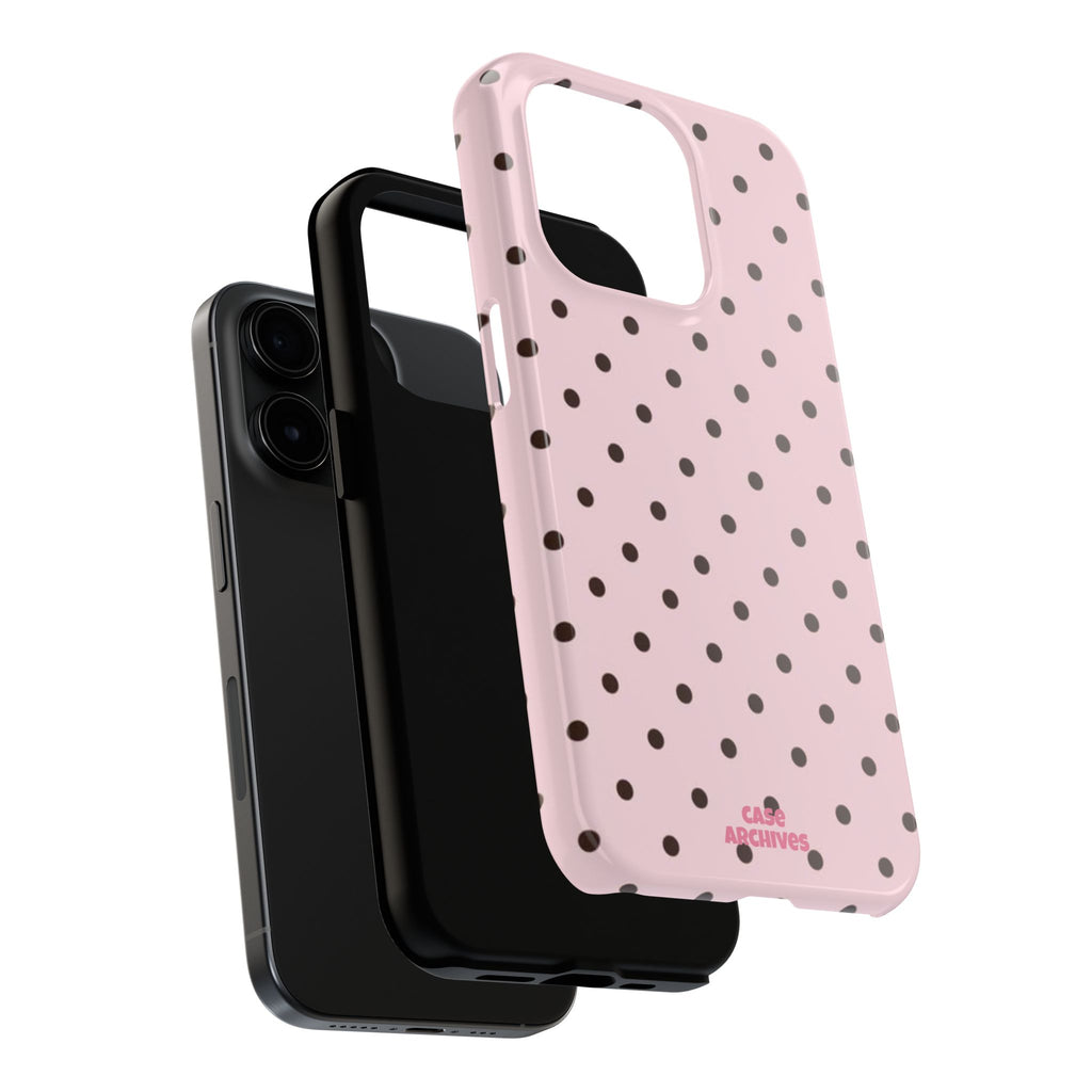 Pink polka dot Tough Phone Case – Slim Protective iPhone Cover