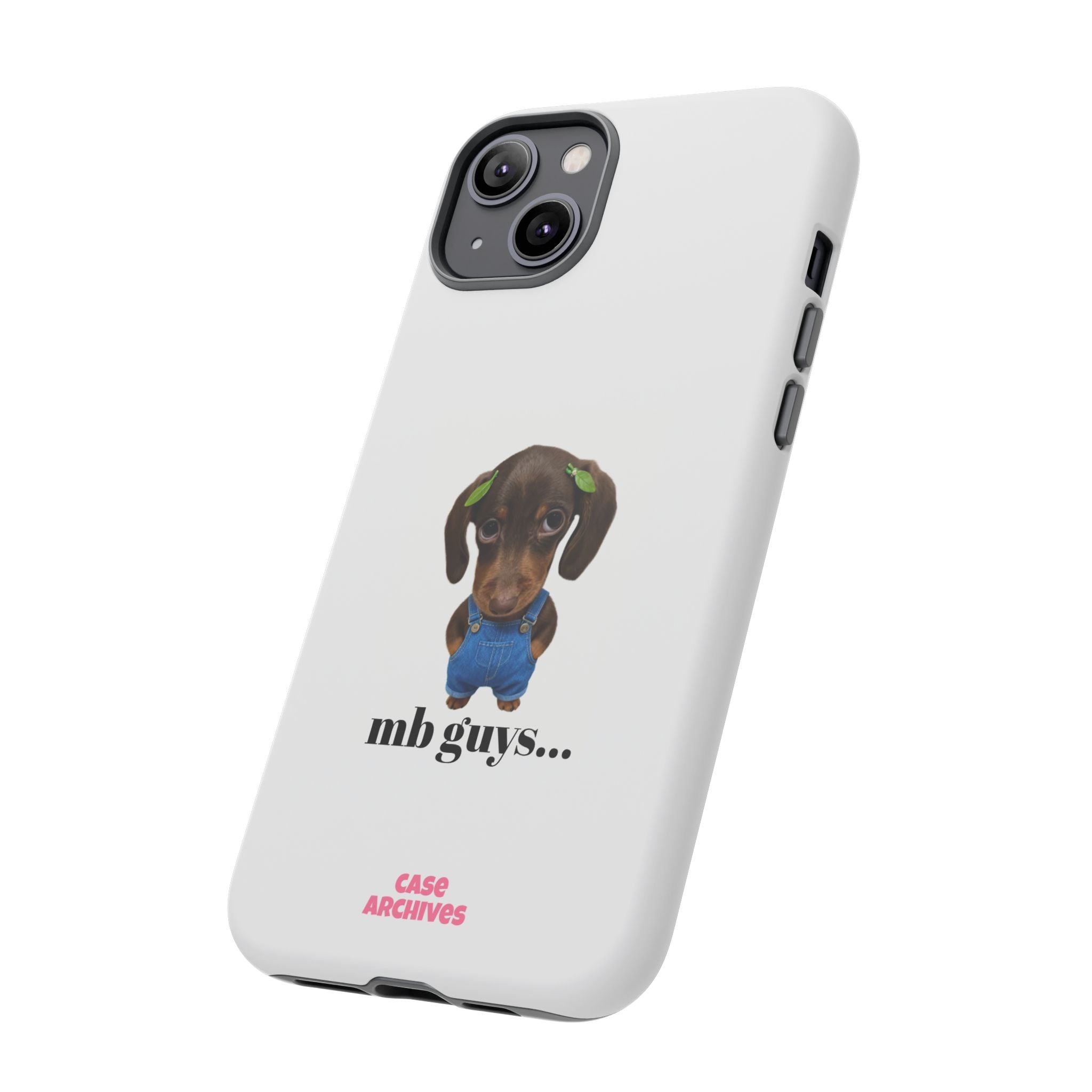 Phone Case — Cute Dachshund Puppy Design with 'nb guys...' Text
