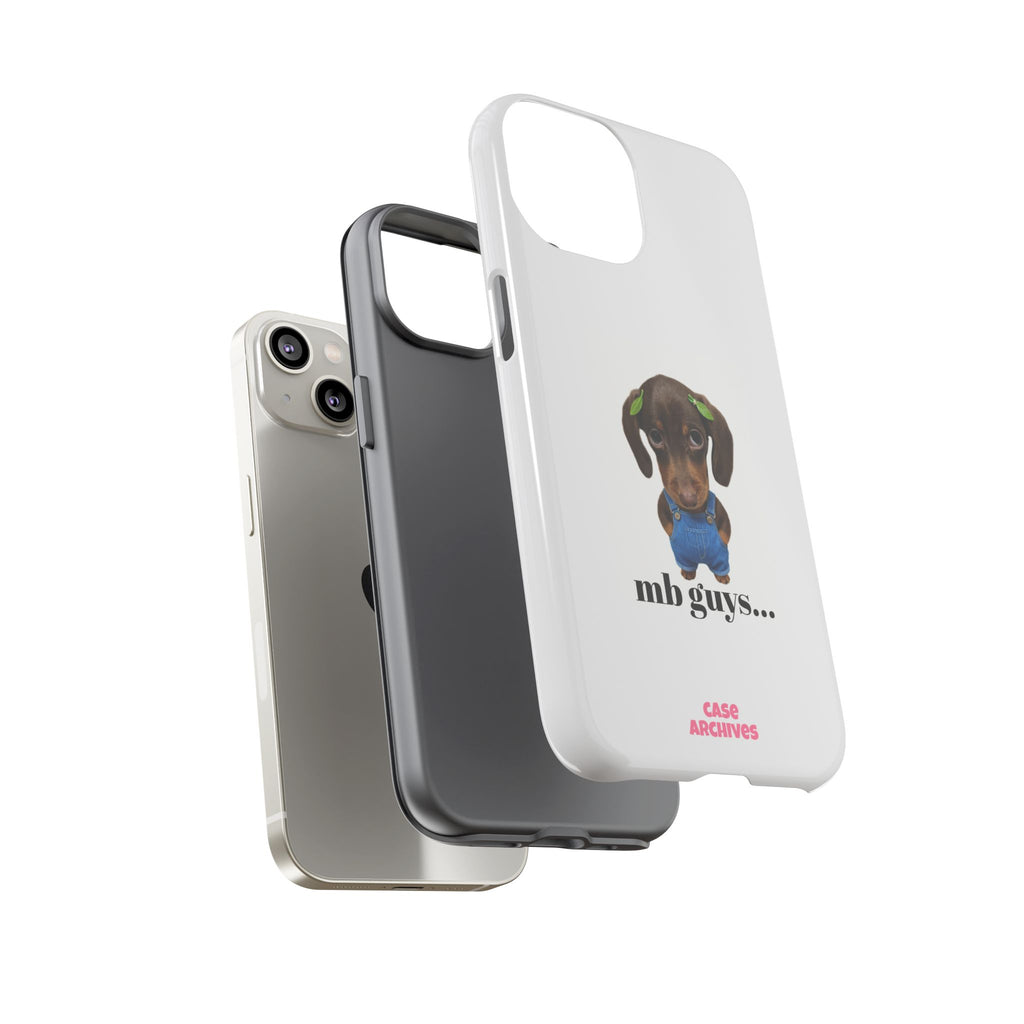 Phone Case — Cute Dachshund Puppy Design with 'nb guys...' Text