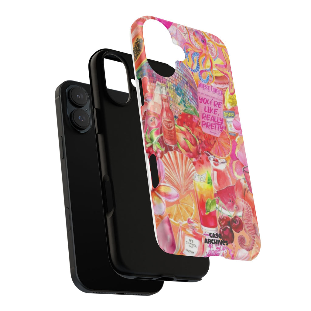Phone Case — Pink Tropical Collage "You're Like, Really Pretty"