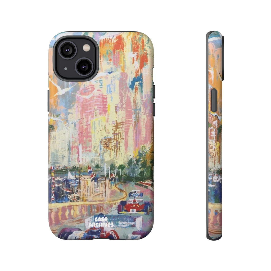 Racing Cityscape Phone Case — Vintage Grand Prix Art Protective Cover