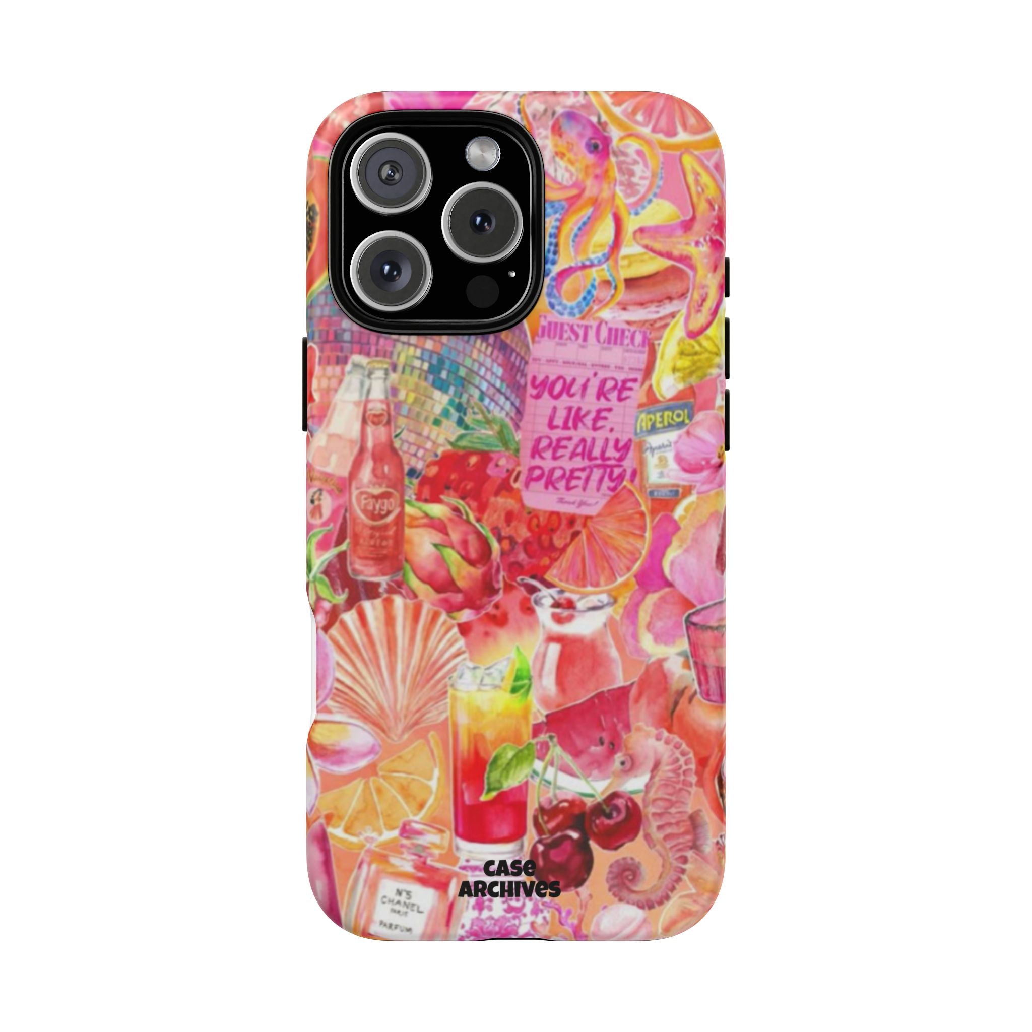 Phone Case — Pink Tropical Collage "You're Like, Really Pretty"