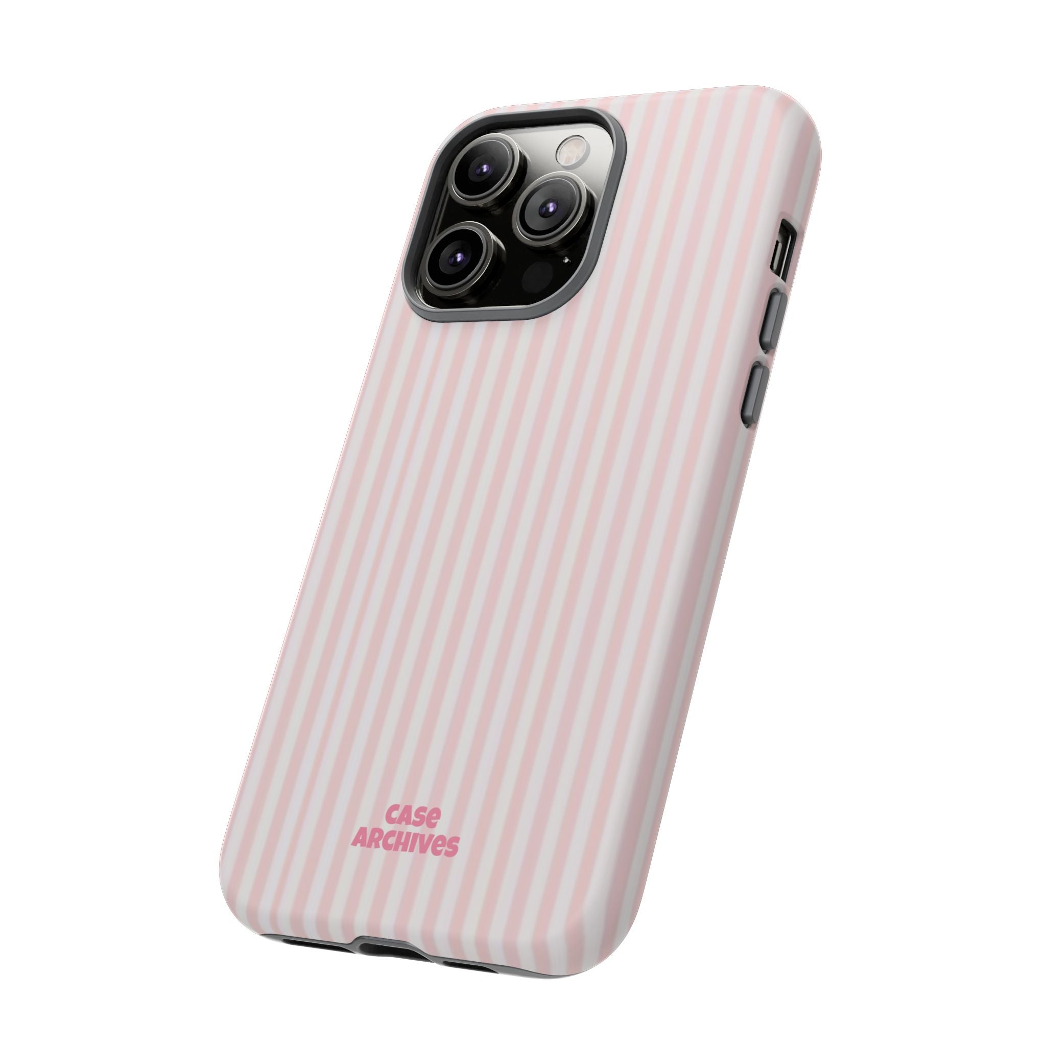 Pink Pastel Stripe Tough Phone Case — Protective iPhone Cover