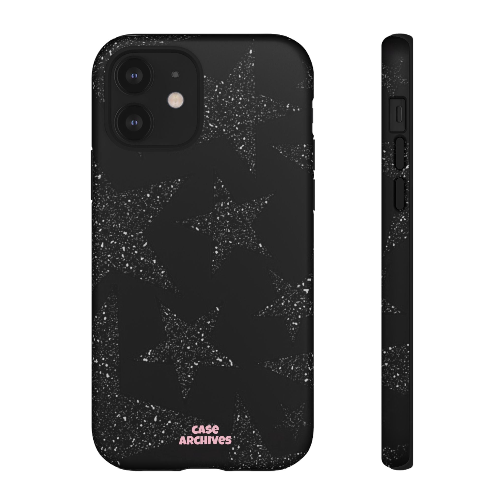 Glitter Star Tough Case — Black Sparkle Phone Protection