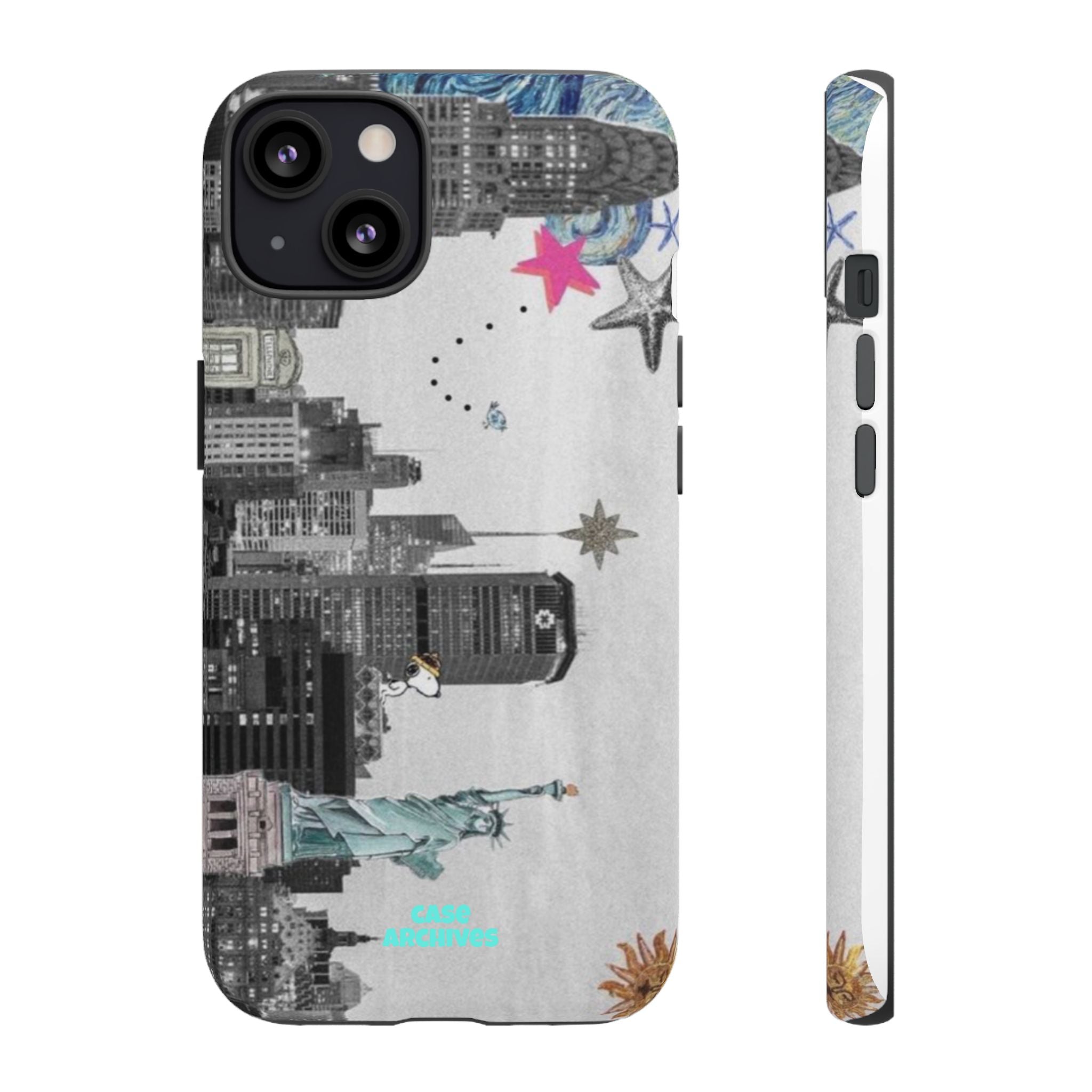 City Skyline Tough Phone Case – Statue of Liberty Urban Art Protective Cover
