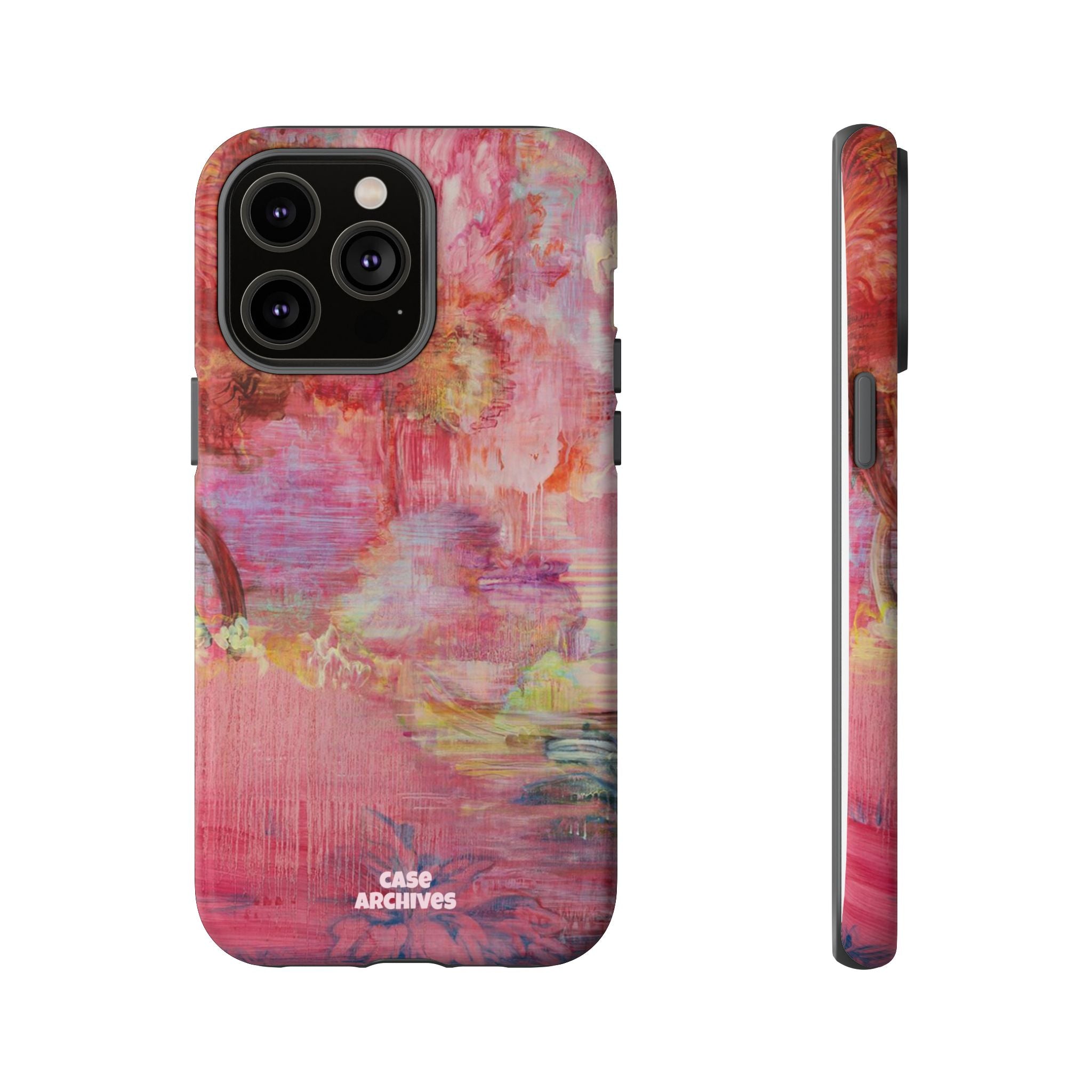 Floral Pink Abstract Phone Case — Tough Durable iPhone Cover