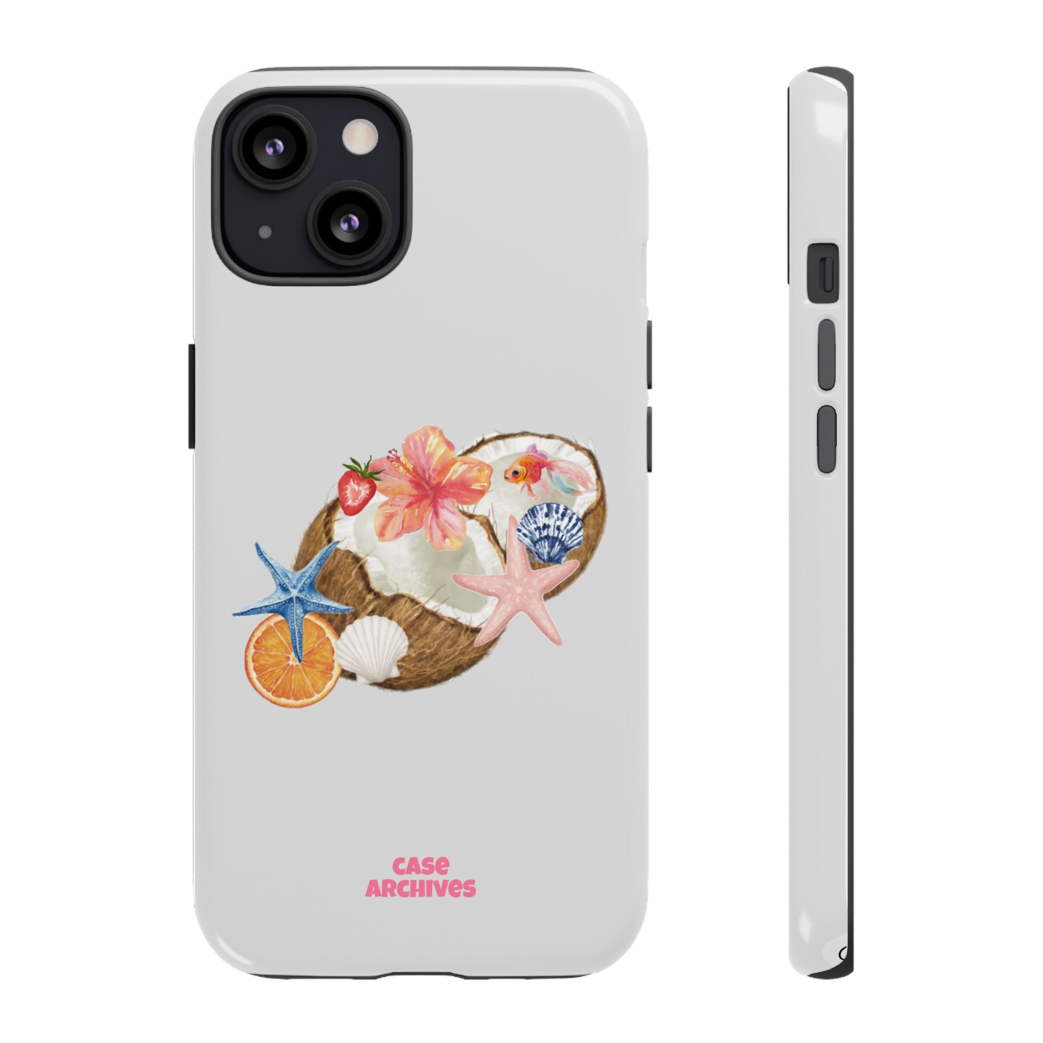 Beach Shells Tough Phone Case — Tropical Starfish & Hibiscus Design