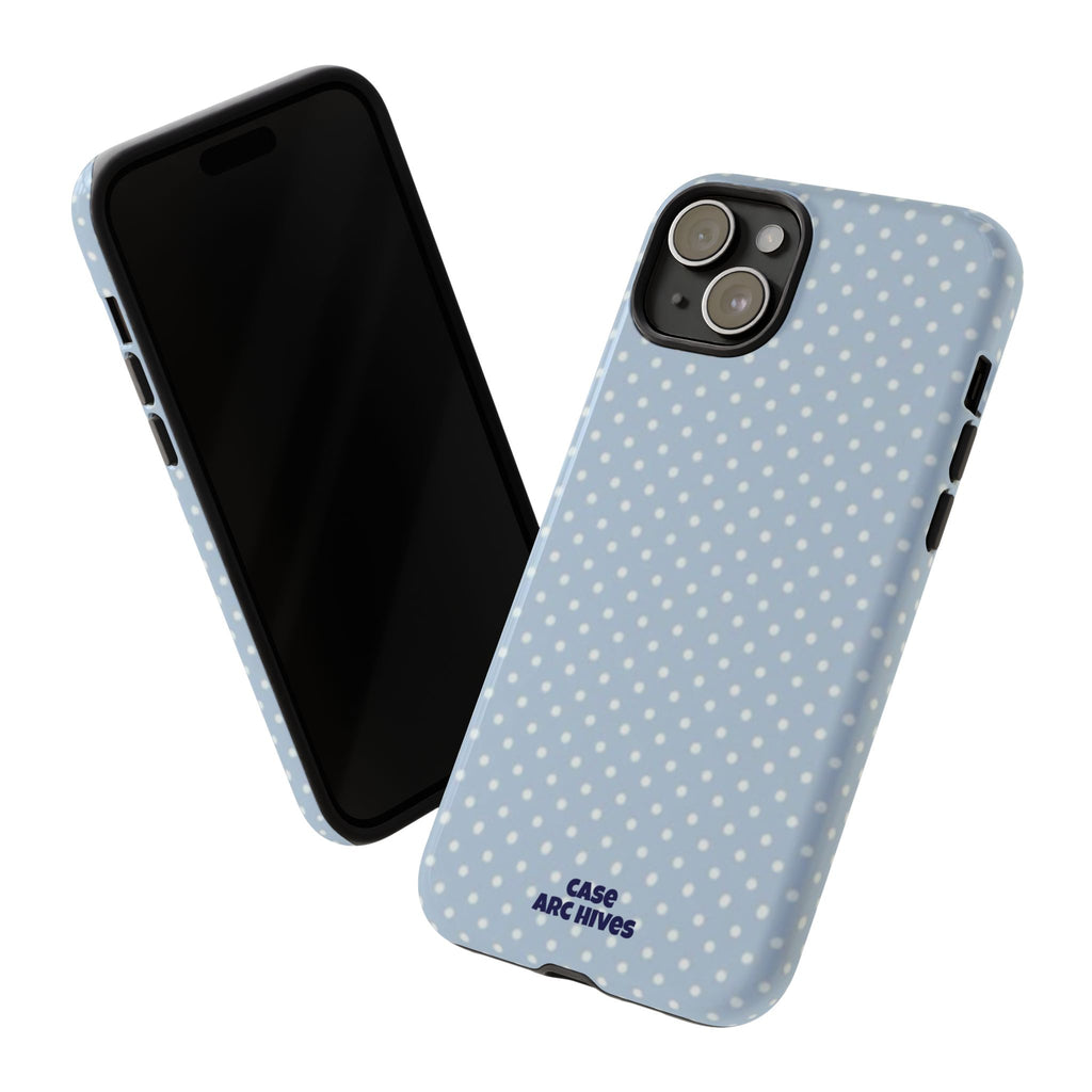Pastel Blue Polka Dot Tough Phone Case — Protective iPhone Cover
