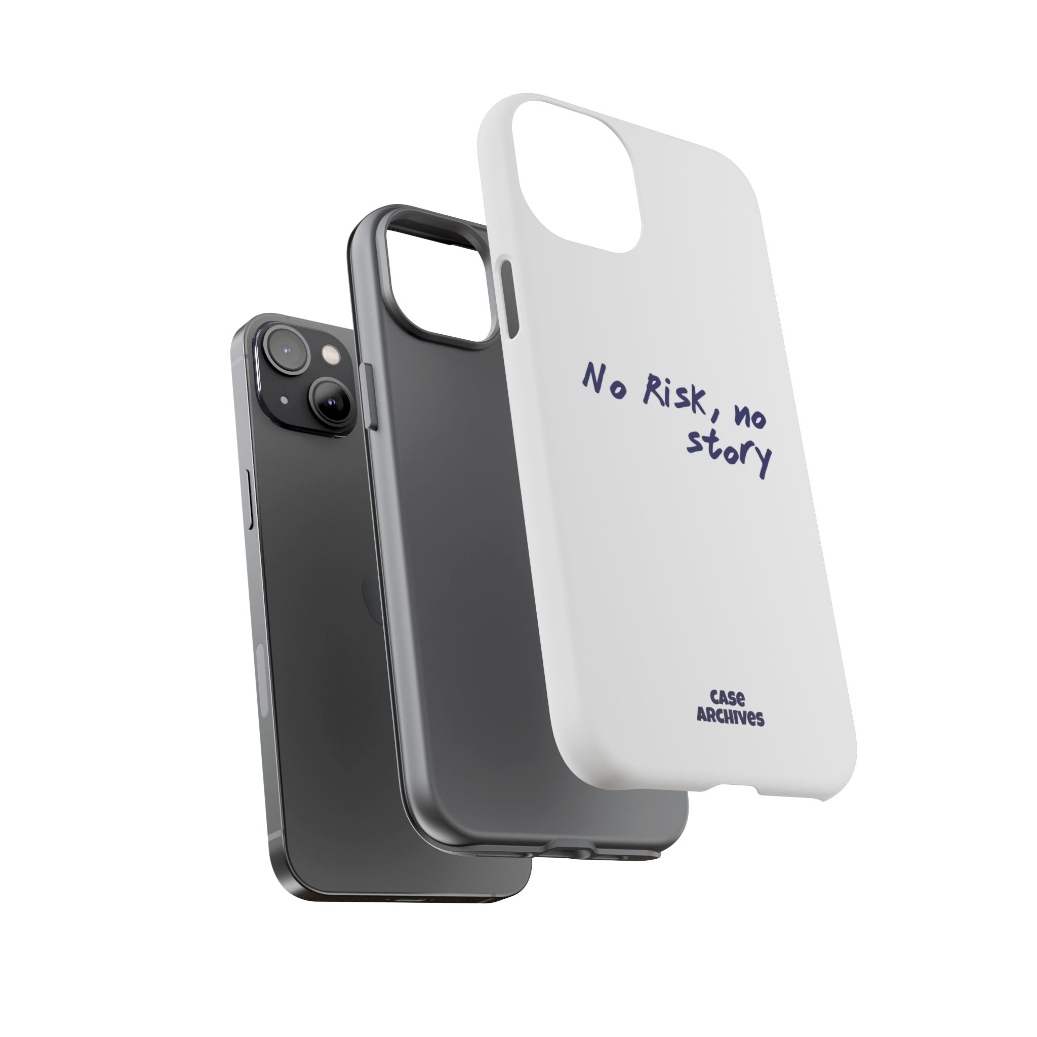 Phone Case — "No Risk, No Story" Minimal Motivational Tough Case