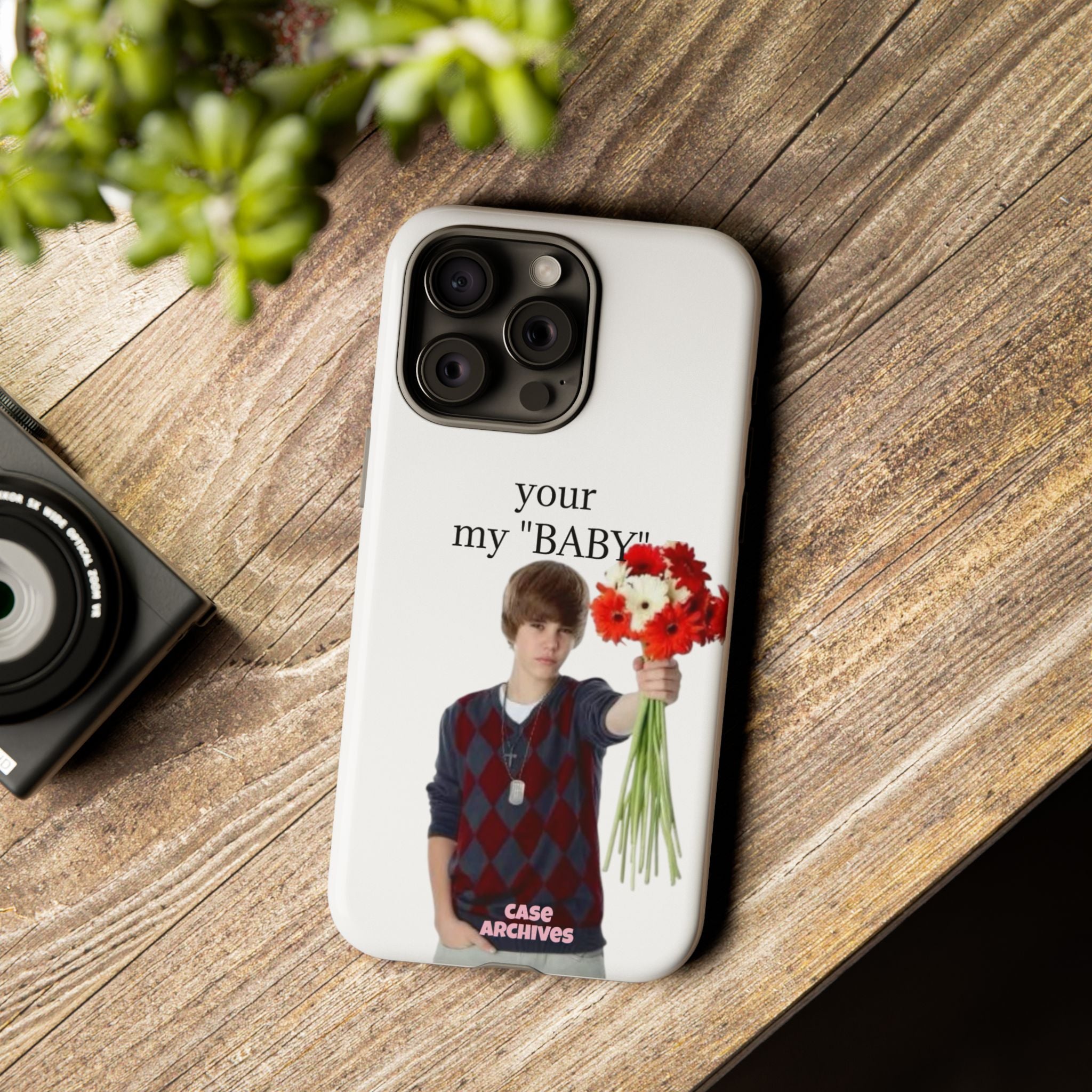 “your my 'BABY'” Justin Retro Photo Floral Design