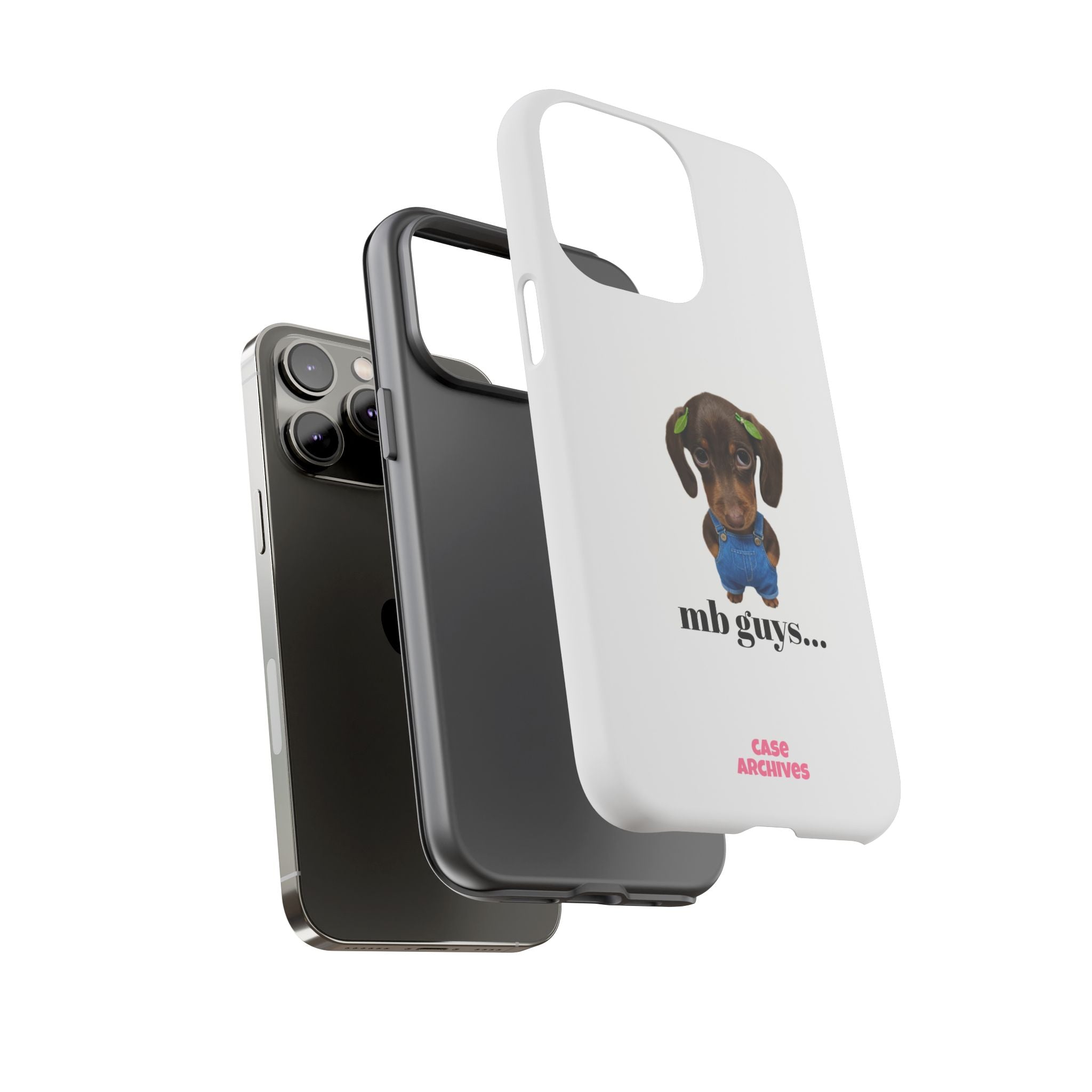Phone Case — Cute Dachshund Puppy Design with 'nb guys...' Text