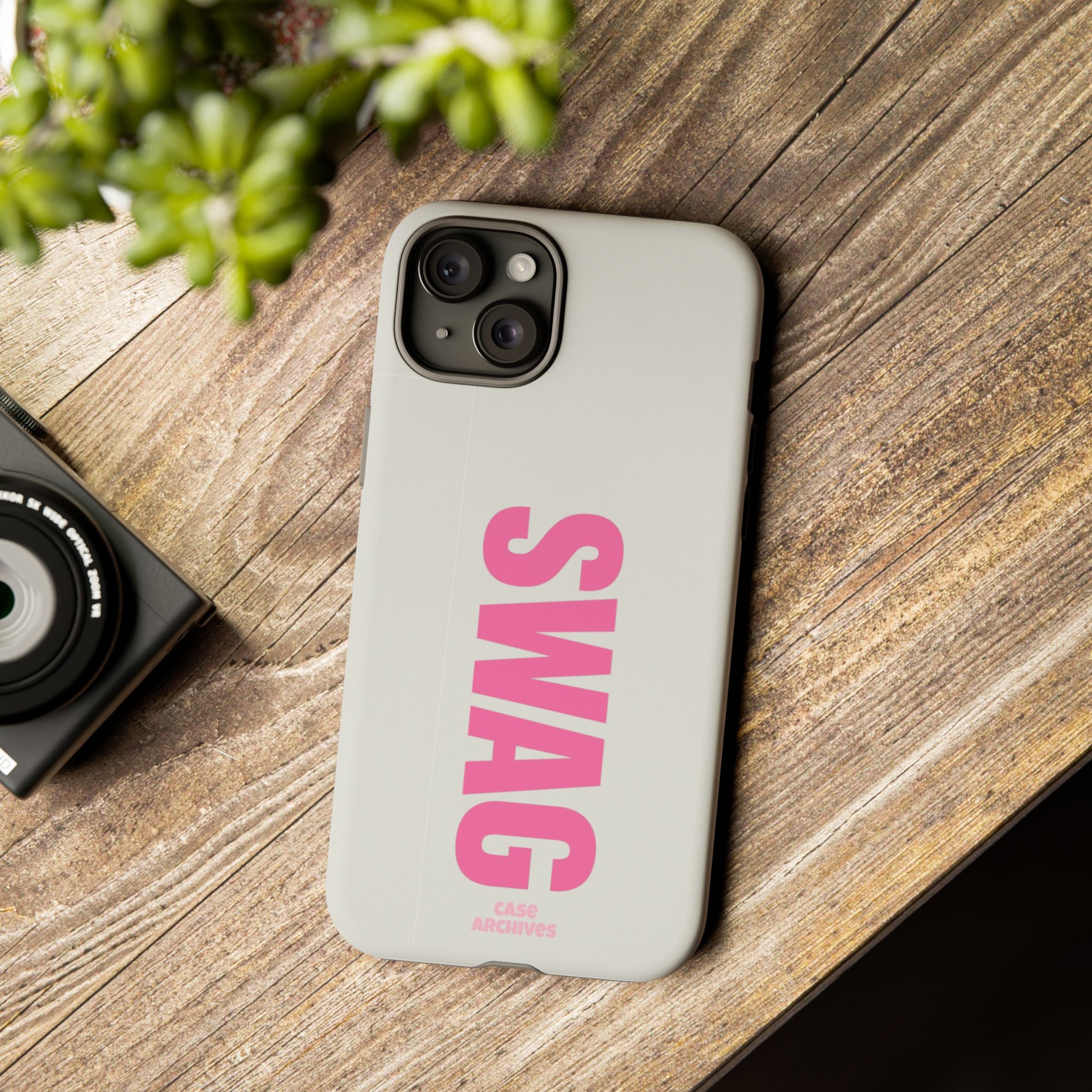 SWAG Phone Case — Bold Pink Vertical Text Tough Case