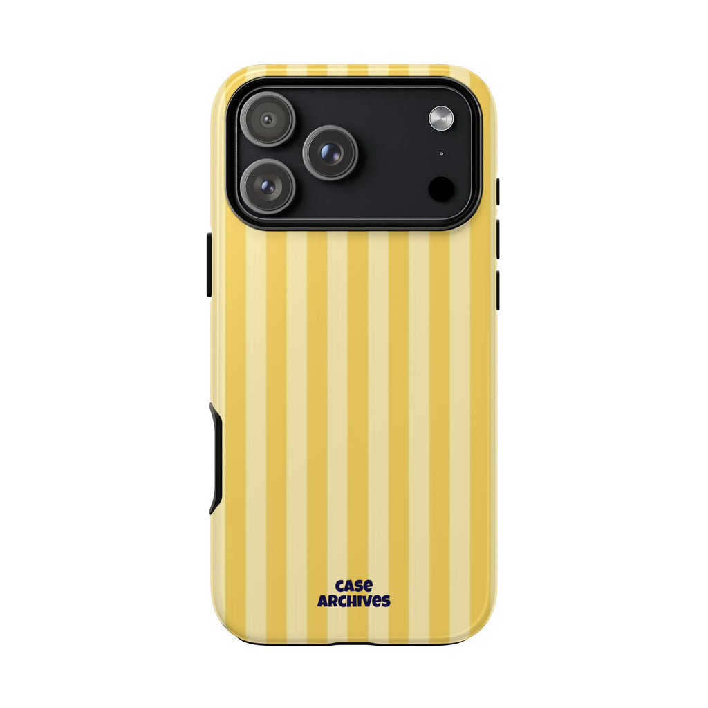 Yellow Striped Tough Phone Case – Durable Protective Cover (Case Archives)
