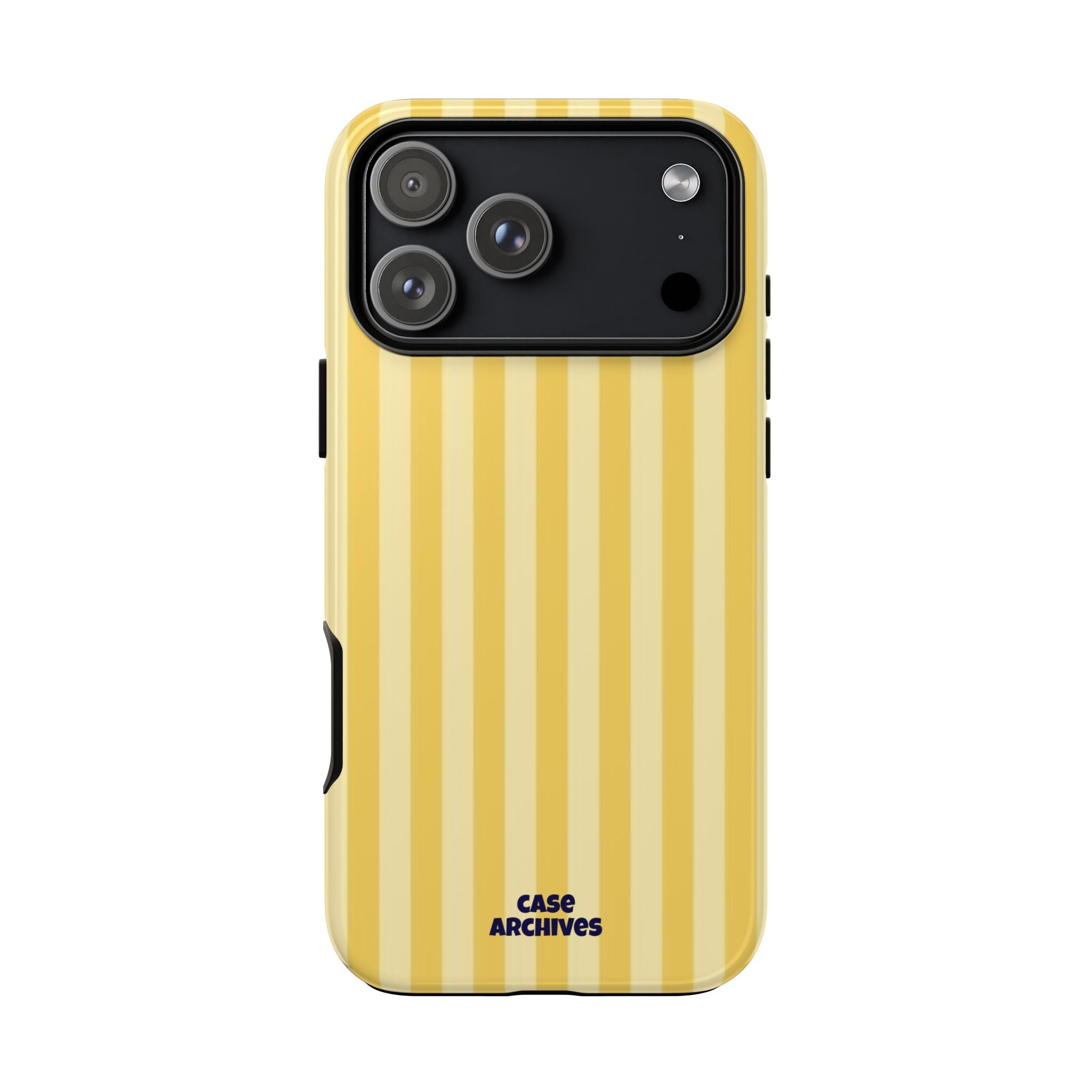 Yellow Striped Tough Phone Case – Durable Protective Cover (Case Archives)