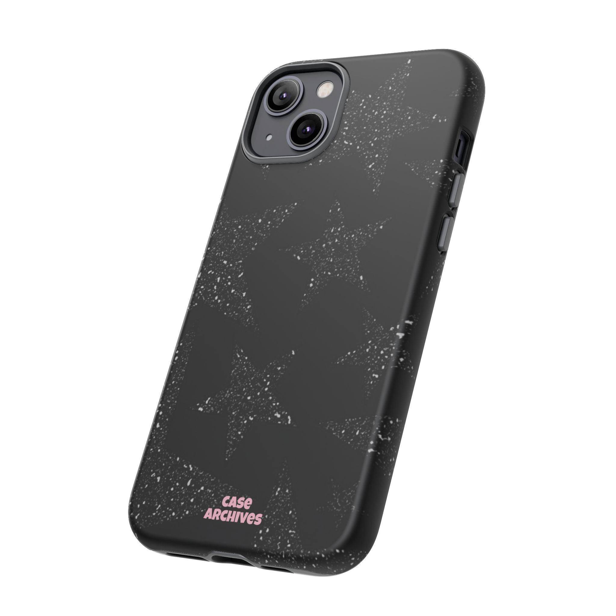 Glitter Star Tough Case — Black Sparkle Phone Protection
