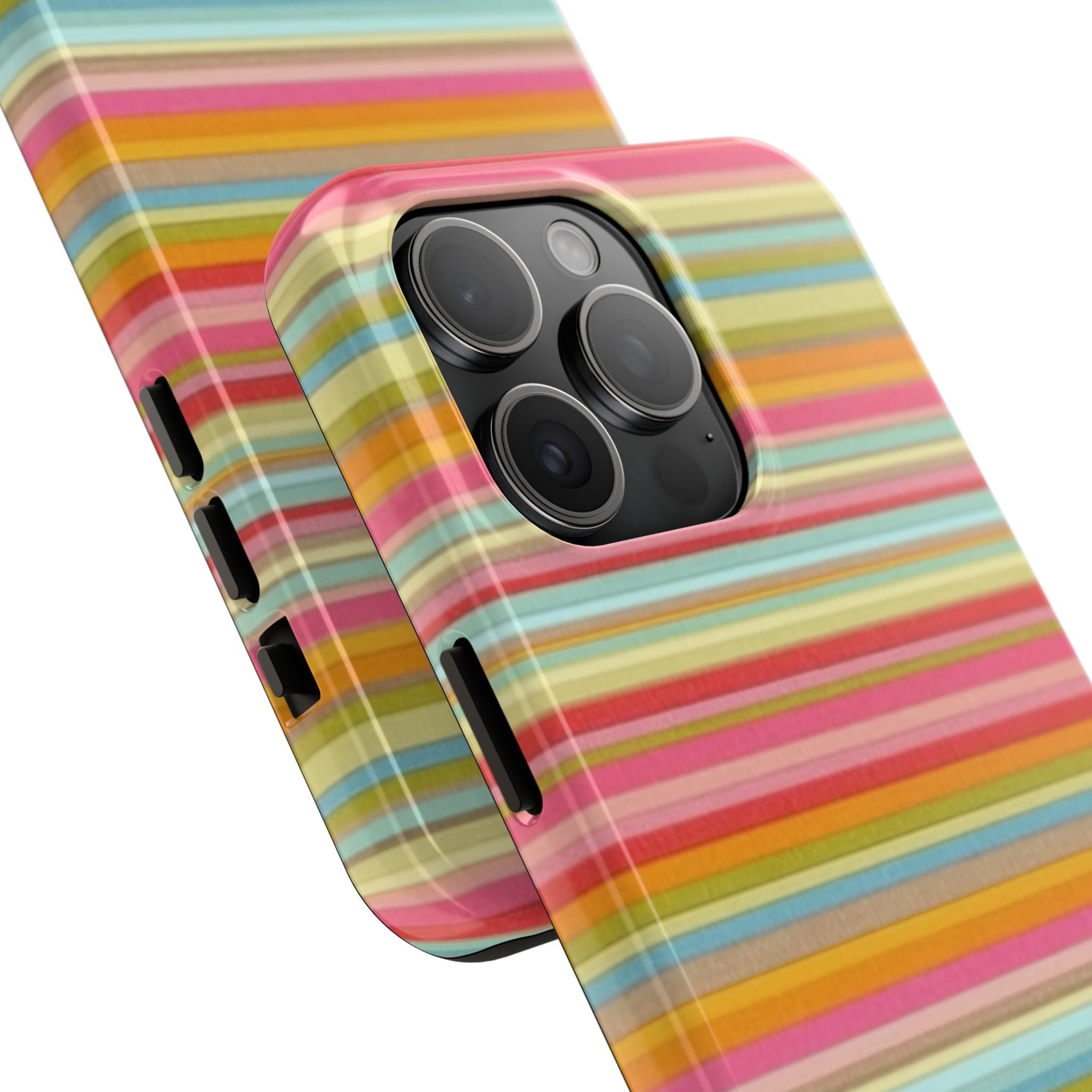 Tough Phone Case — Colorful Retro Striped Protective Cover