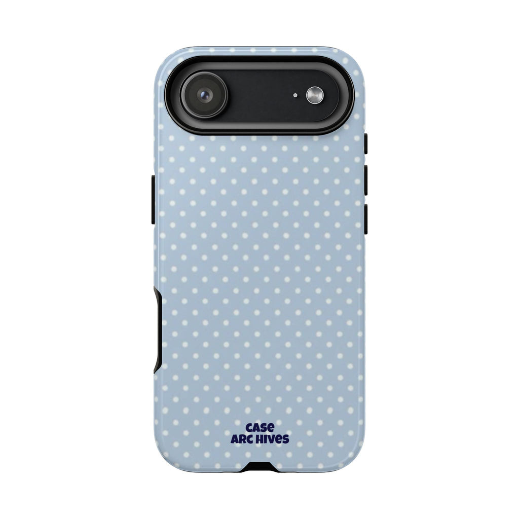 Pastel Blue Polka Dot Tough Phone Case — Protective iPhone Cover