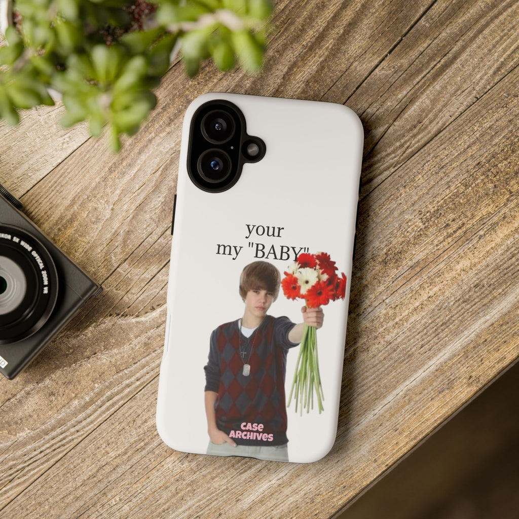 “your my 'BABY'” Justin Retro Photo Floral Design